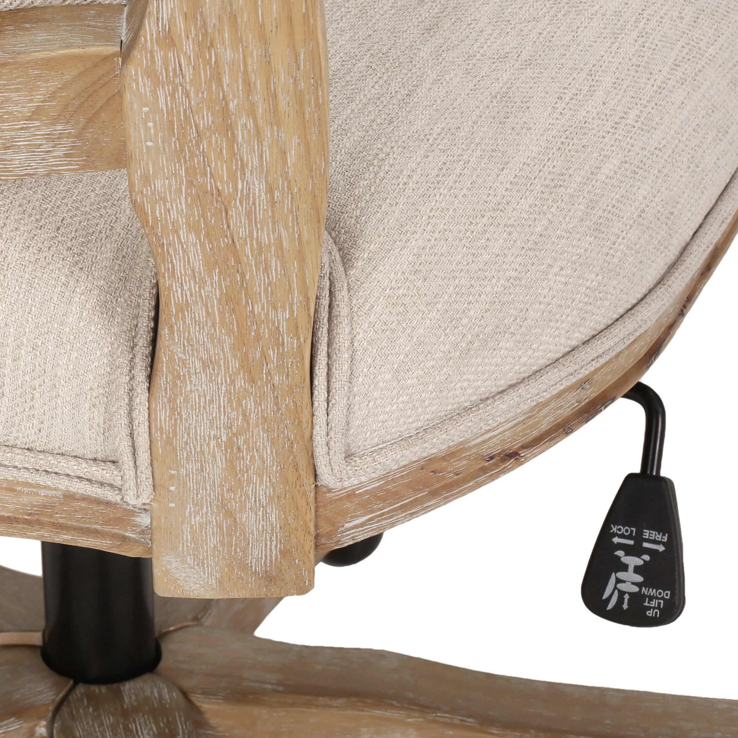 Oakes French Country Upholstered Swivel Office Chair - furnishings