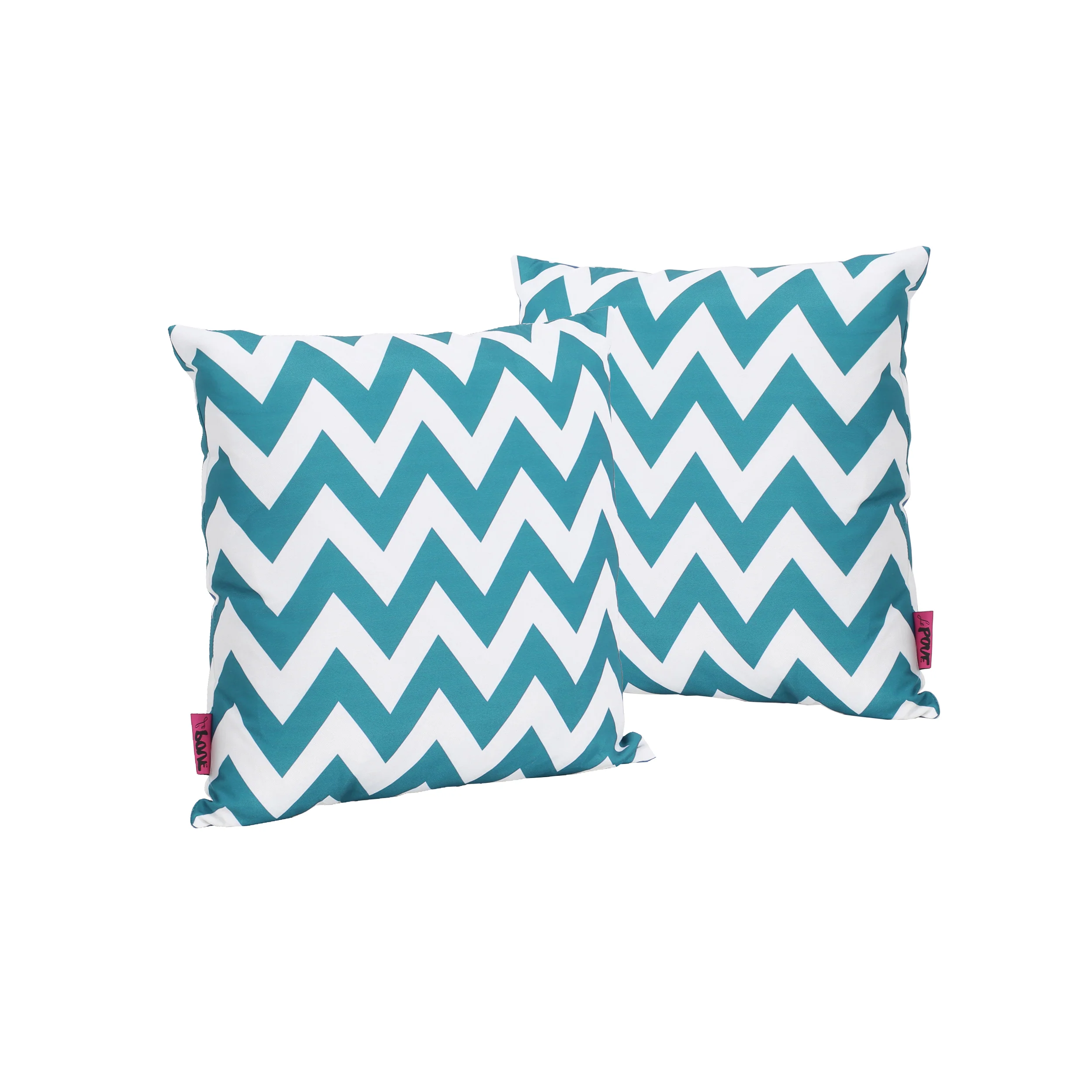 Ernest Indoor Zig Zag Striped Water Resistant Square Throw Pillows (Set of 2) - furnishings