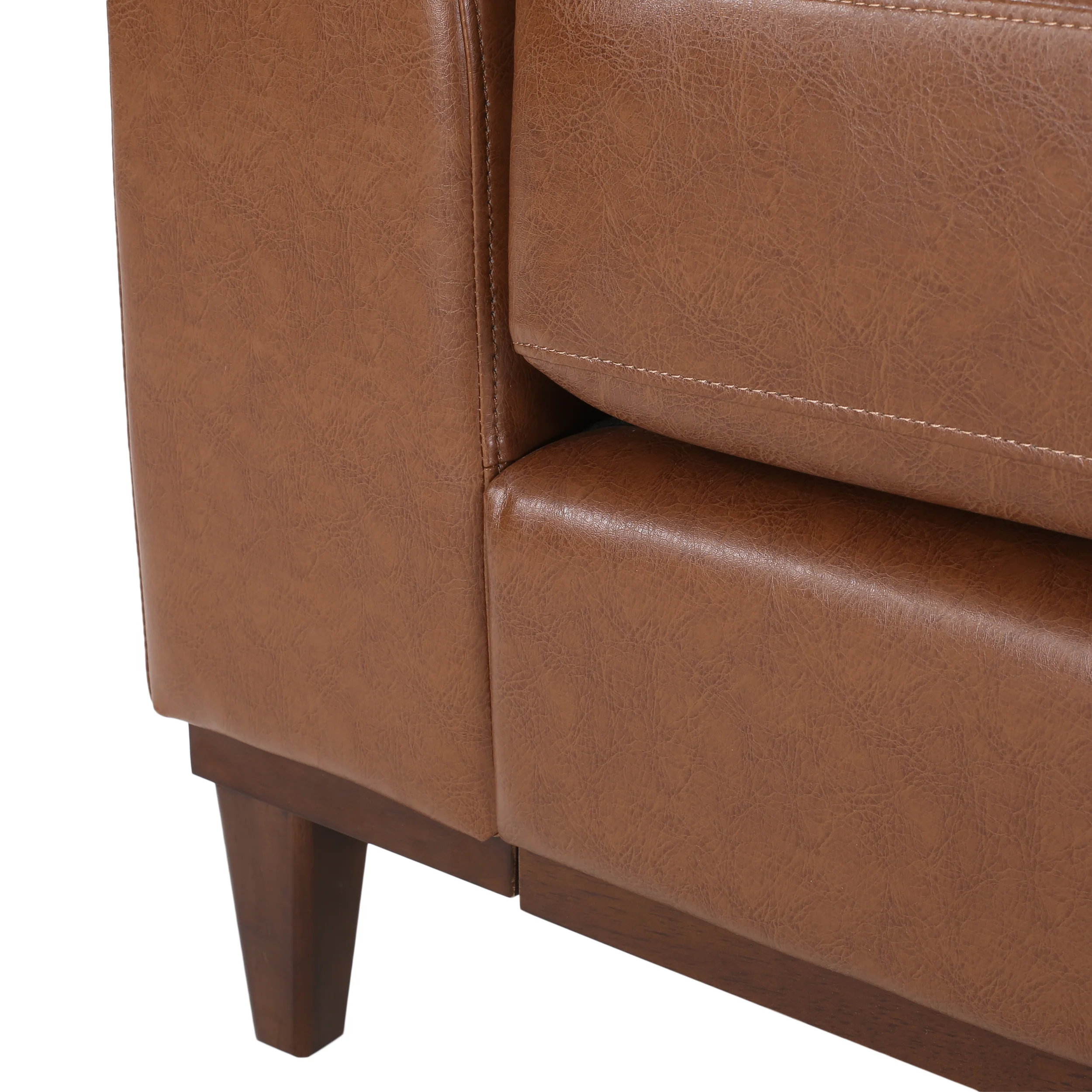 Ayers Contemporary Faux Leather Upholstered 3 Seater Sofa - furnishings
