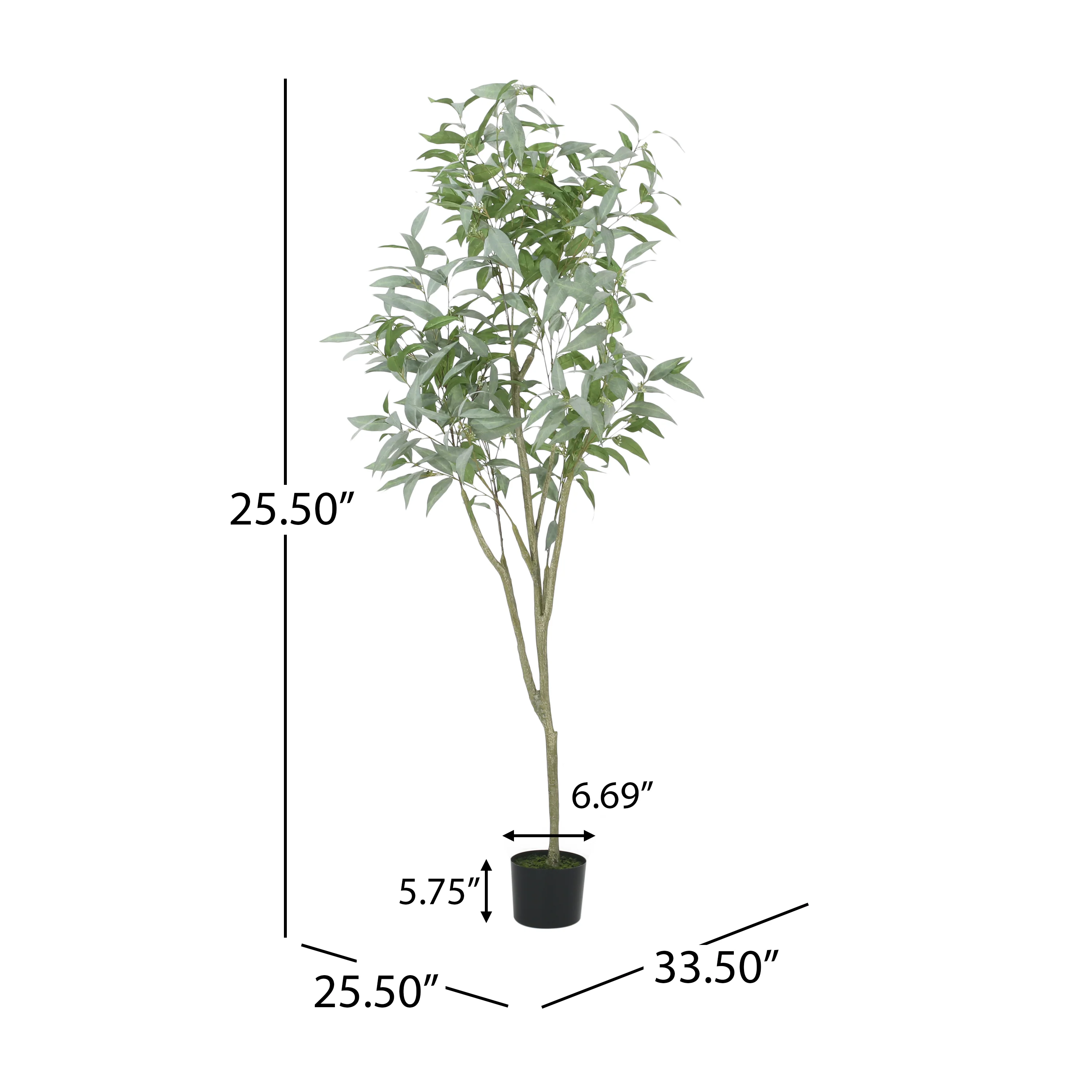 Bowrun Artificial Eucalyptus Leaf Tree - furnishings