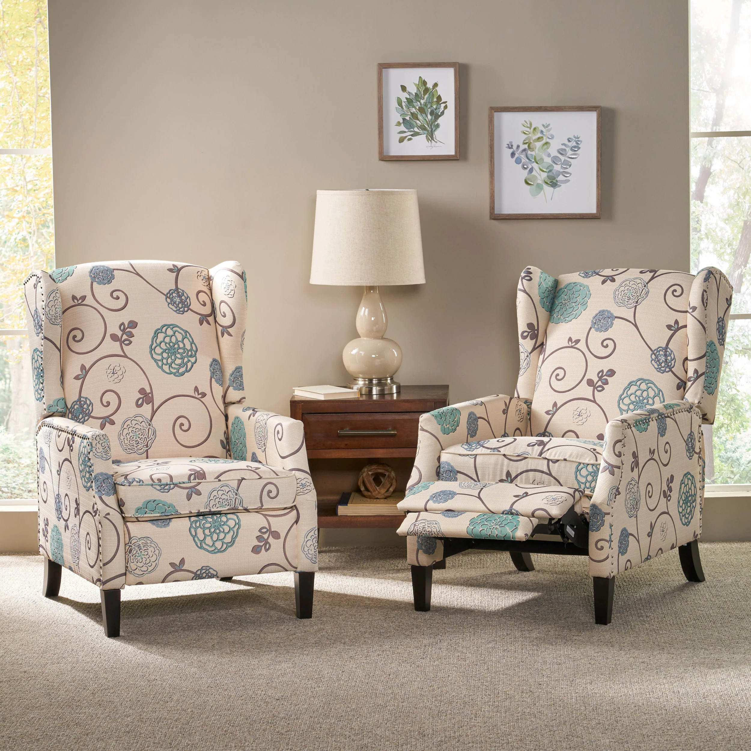 Weyland Contemporary Fabric Recliner (Set of 2) - furnishings