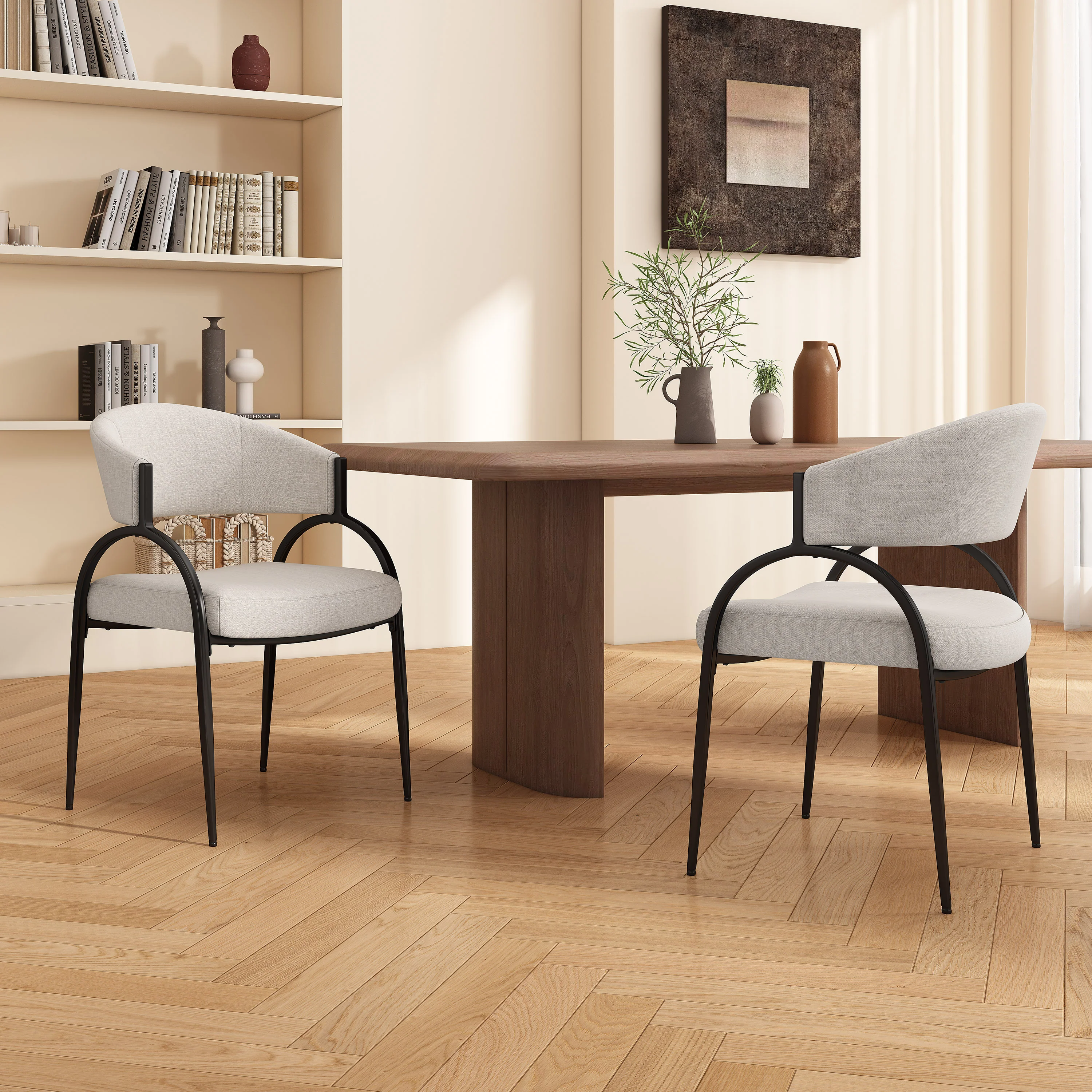 Biorth Modern Upholstered Arm Dining Chair - furnishings