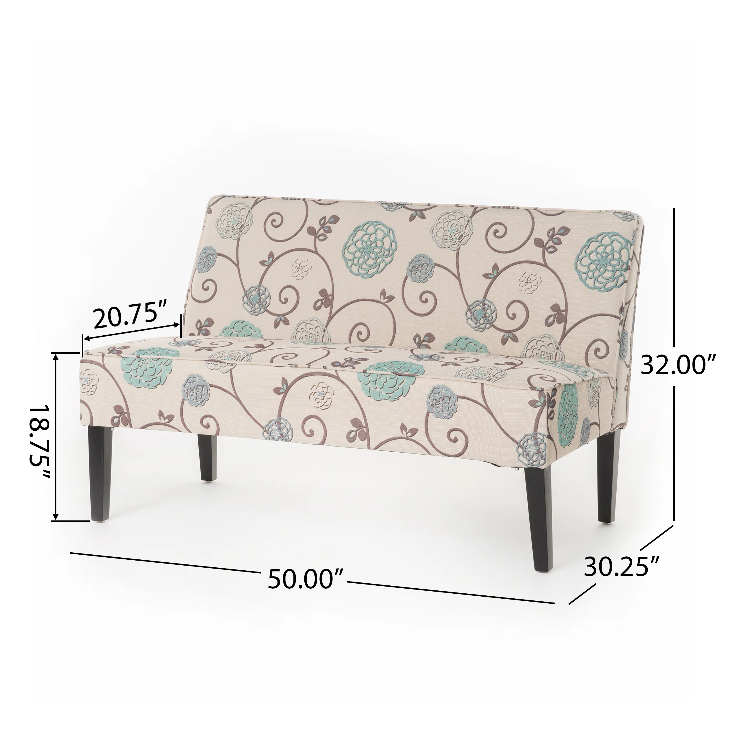 Charlotte Modern Simple Elegant Fabric Settee - furnishings