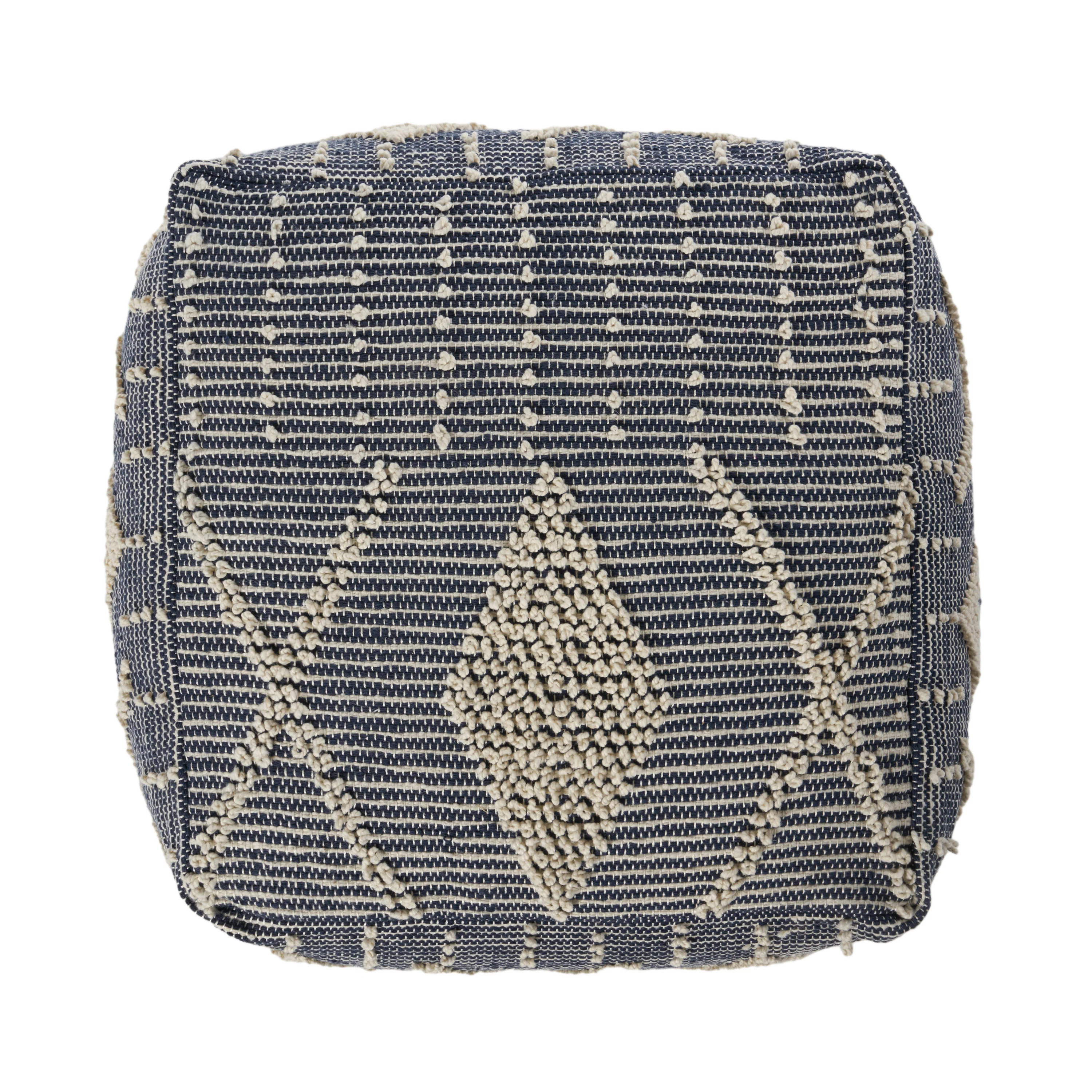 Dereka Contemporary Handcrafted Faux Yarn Pouf - furnishings