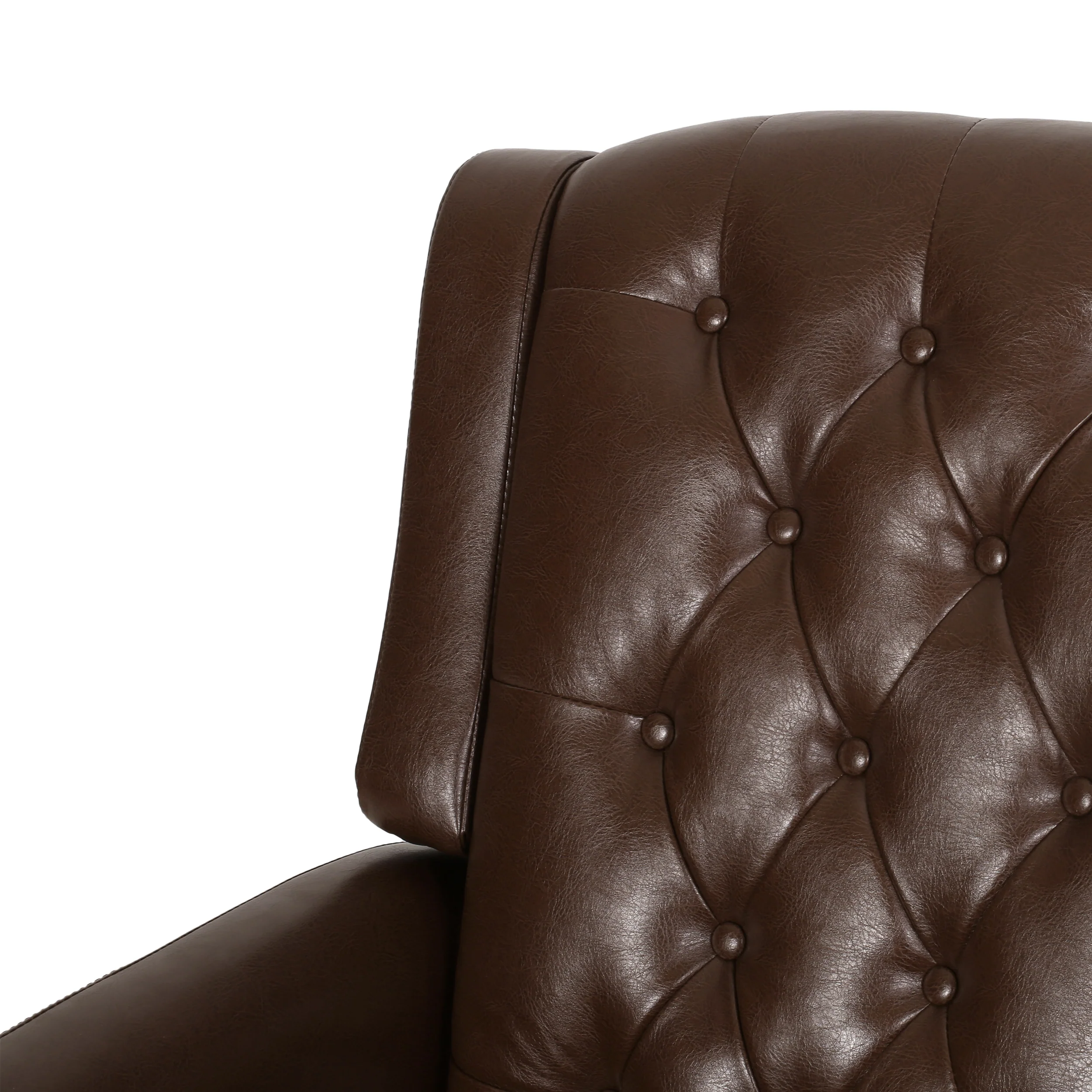 Loubar Contemporary Faux Leather Tufted Pushback Recliner - furnishings