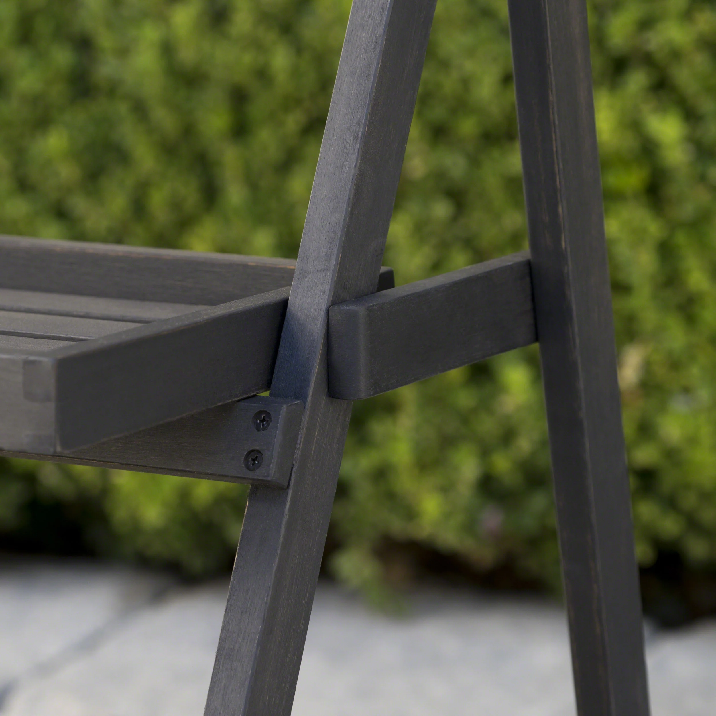 Mesbin Outdoor Dark Grey Acacia Wood Plant Stand (Set of 2) - furnishings