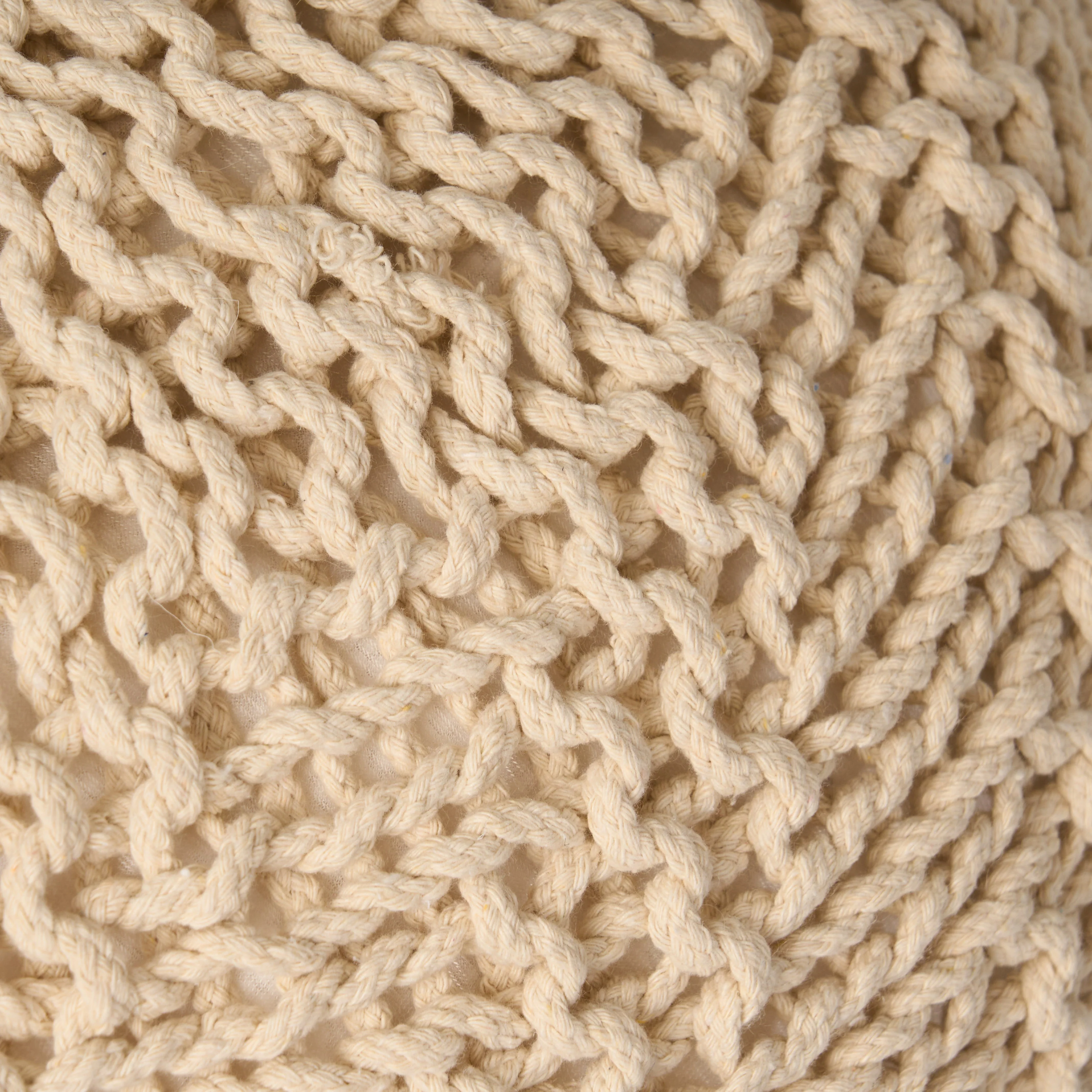 Flovilla Modern Knitted Round Pouf - furnishings