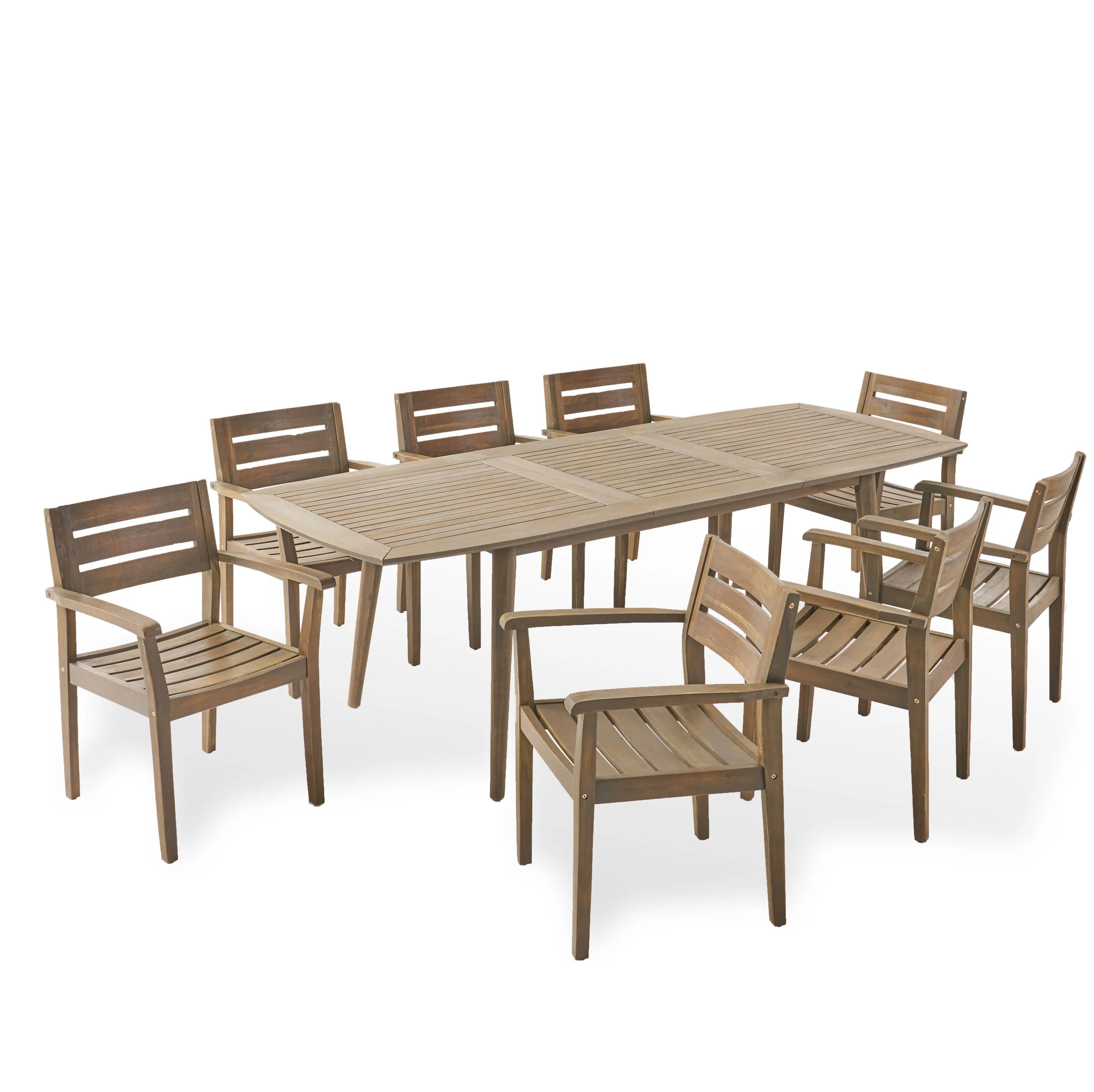 Stanford Outdoor Acacia Wood Expandable 8 Seater Dining Set - furnishings