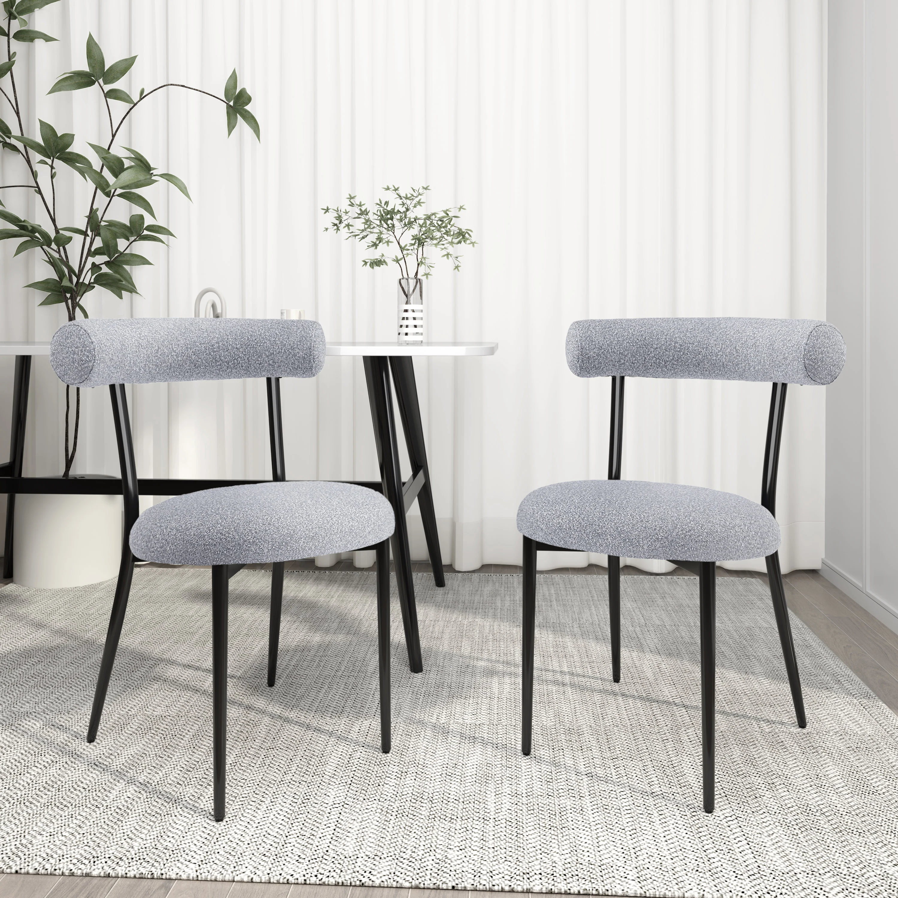 Daimona Fabric Upholstered Dining Chairs, Set of 2 - furnishings