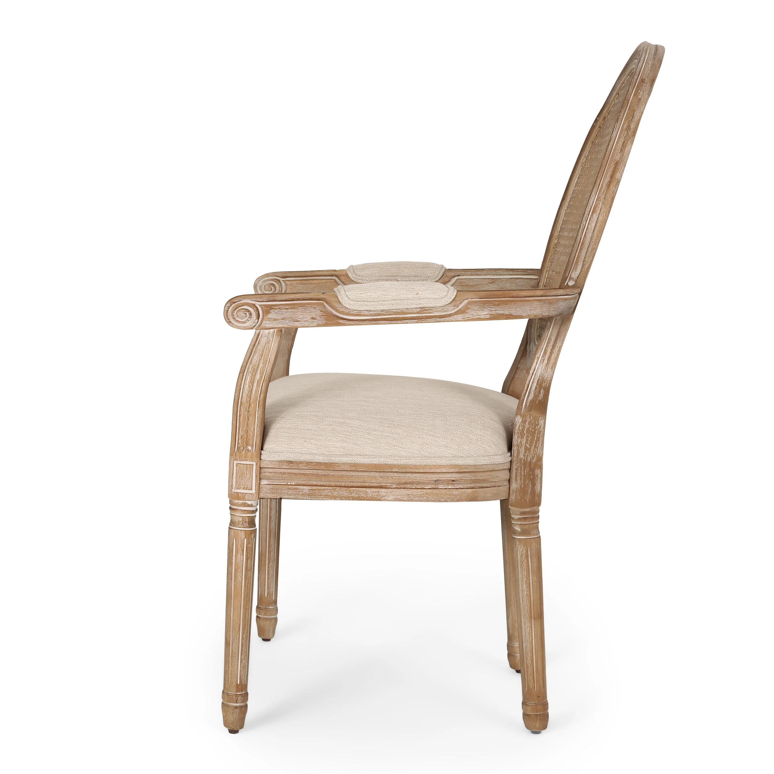Aisenbrey French Country Wood and Cane Upholstered Dining Chair - furnishings