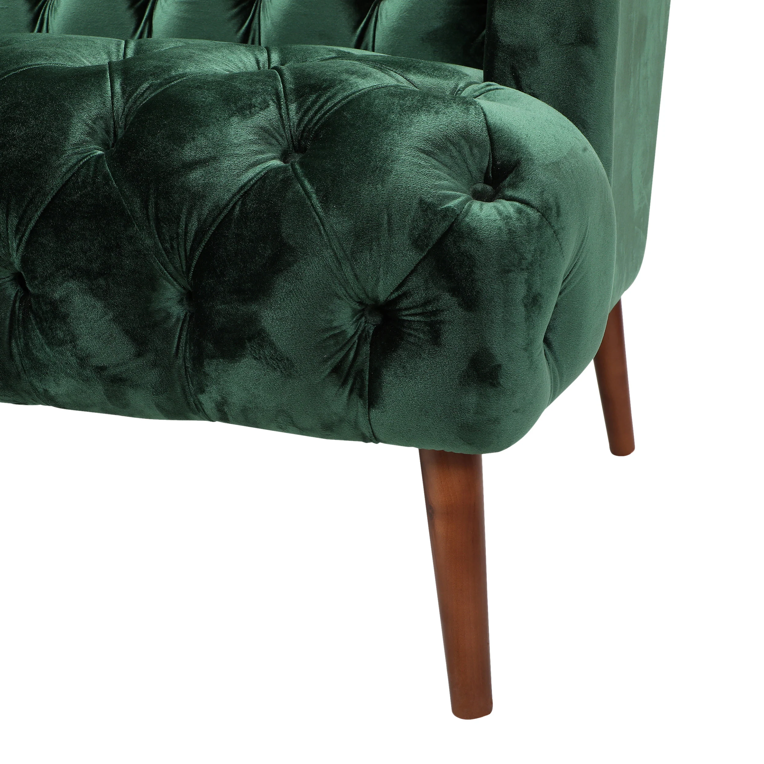 Kayleigh Modern Glam Tufted Velvet 3 Seater Sofa - furnishings