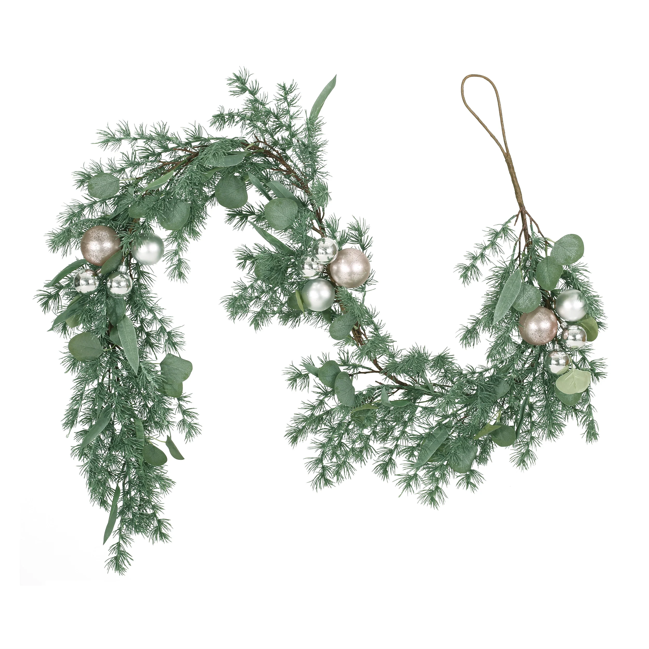 Parandes 5.5-Foot Pine Artificial Garland with Ornaments, Green - furnishings