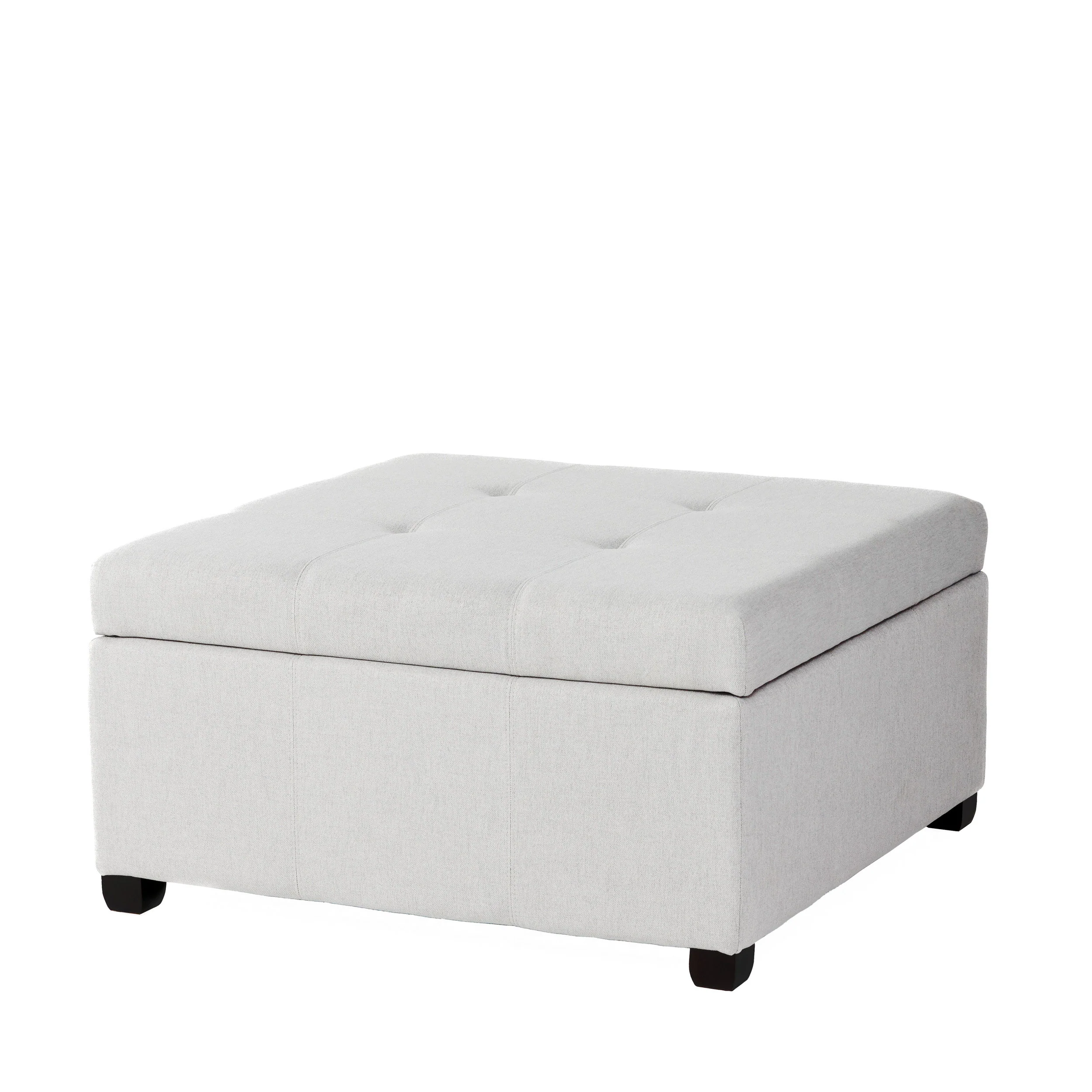 Carlyle Square Tufted Fabric Storage Ottoman Coffee Table - furnishings