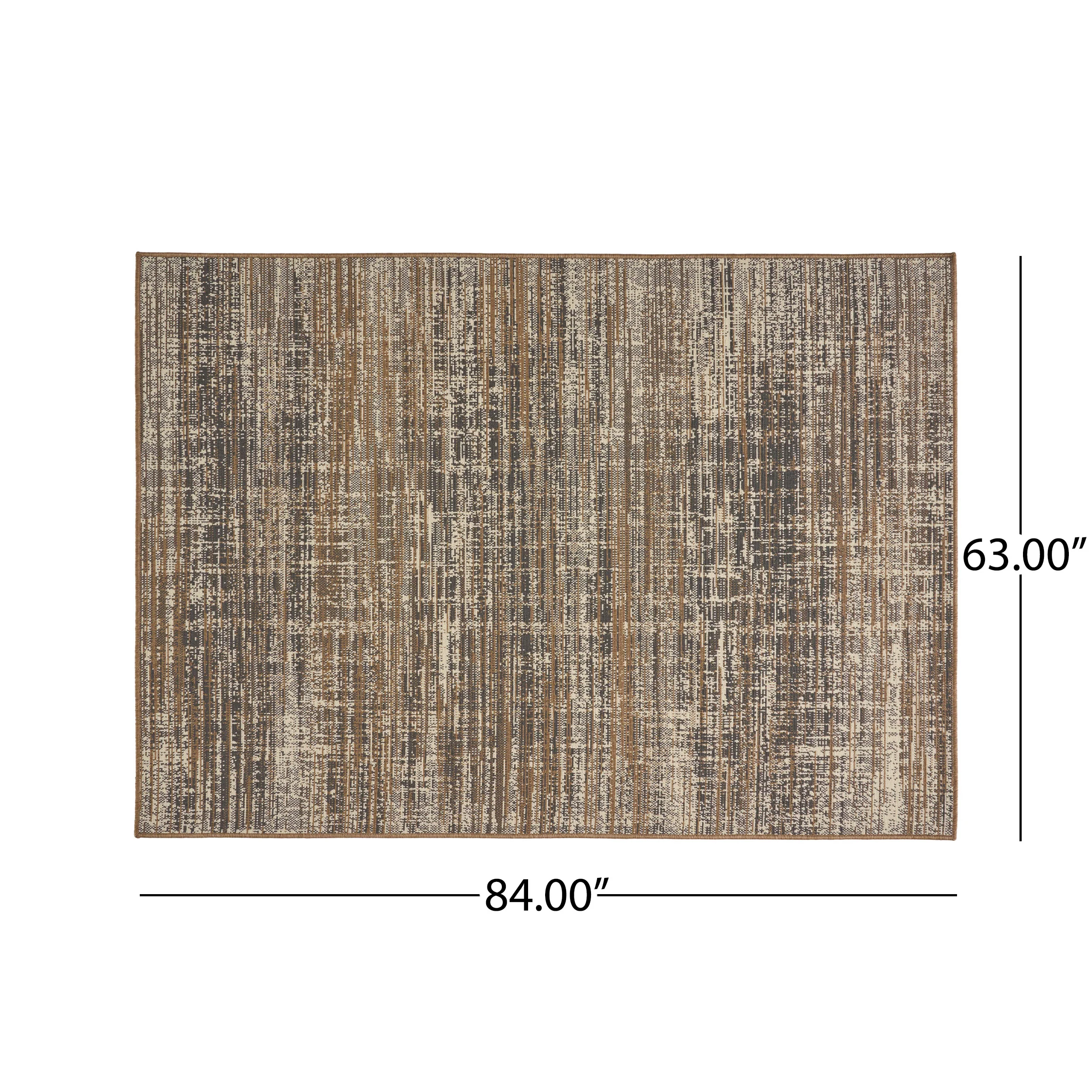 Katherine Outdoor Contemporary Area Rug, Gray and Beige - furnishings
