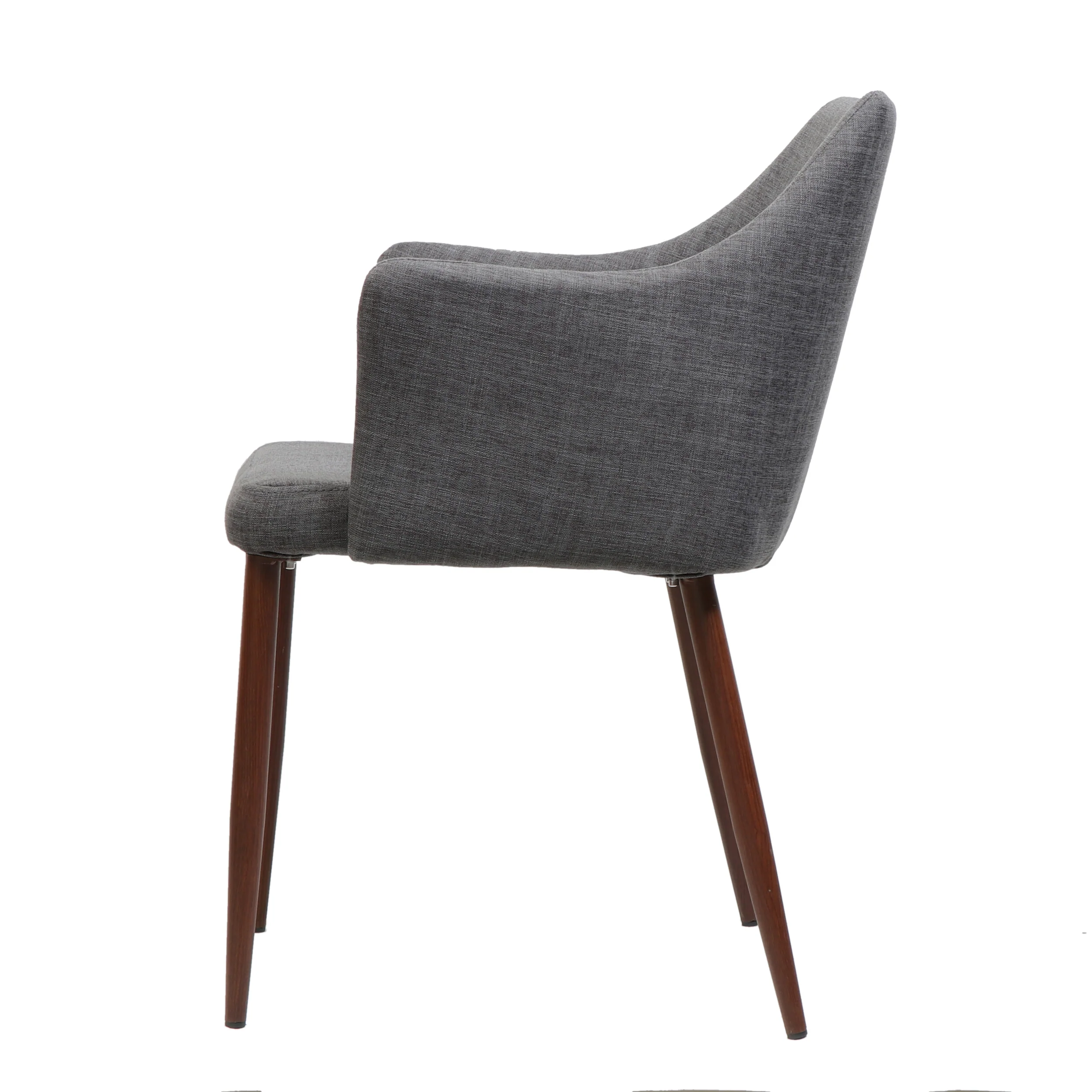 Nande Mid Century Fabric Dining Chairs with Wood Finished Legs - Set of 2 - furnishings