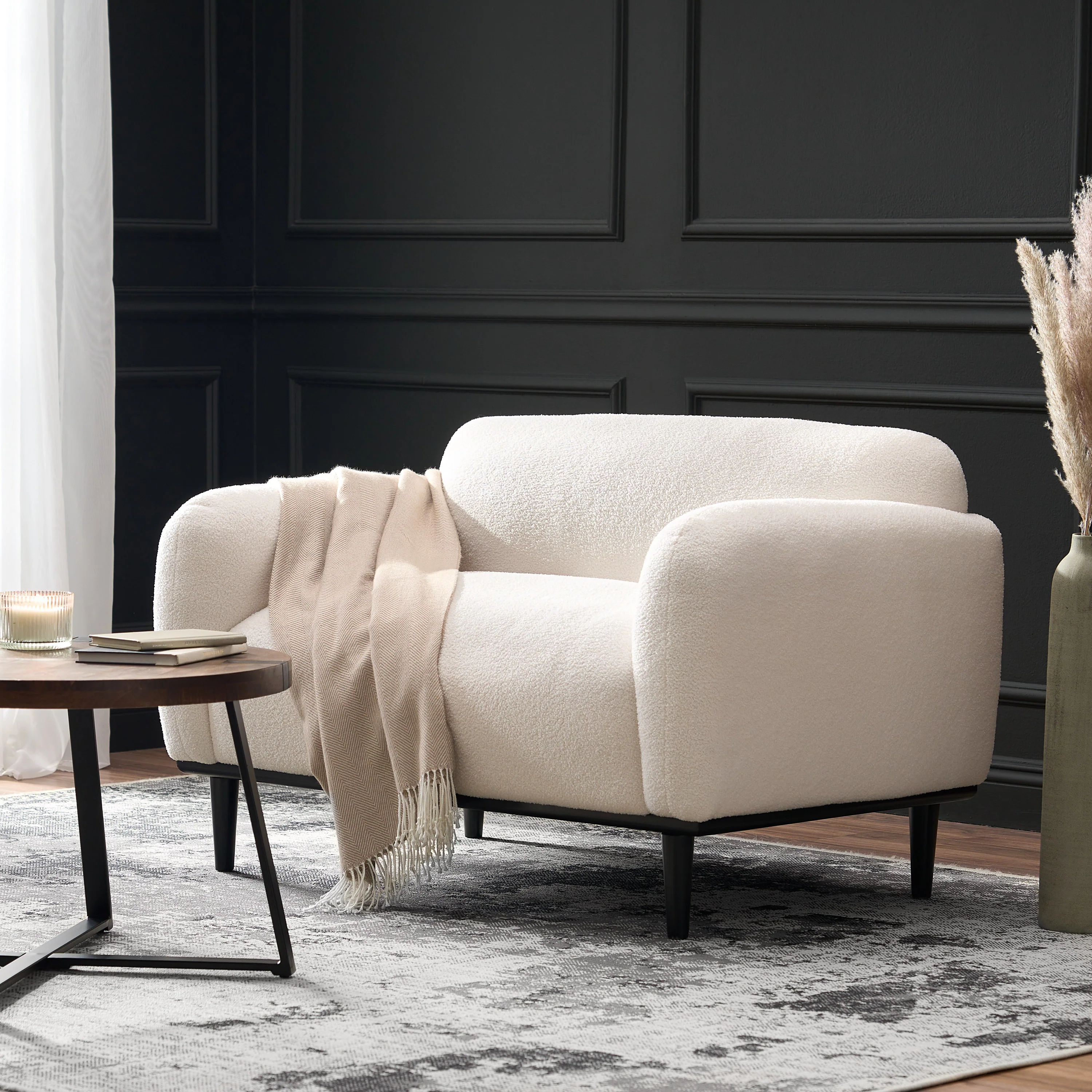 Sandee Contemporary Upholstered Loveseat - furnishings