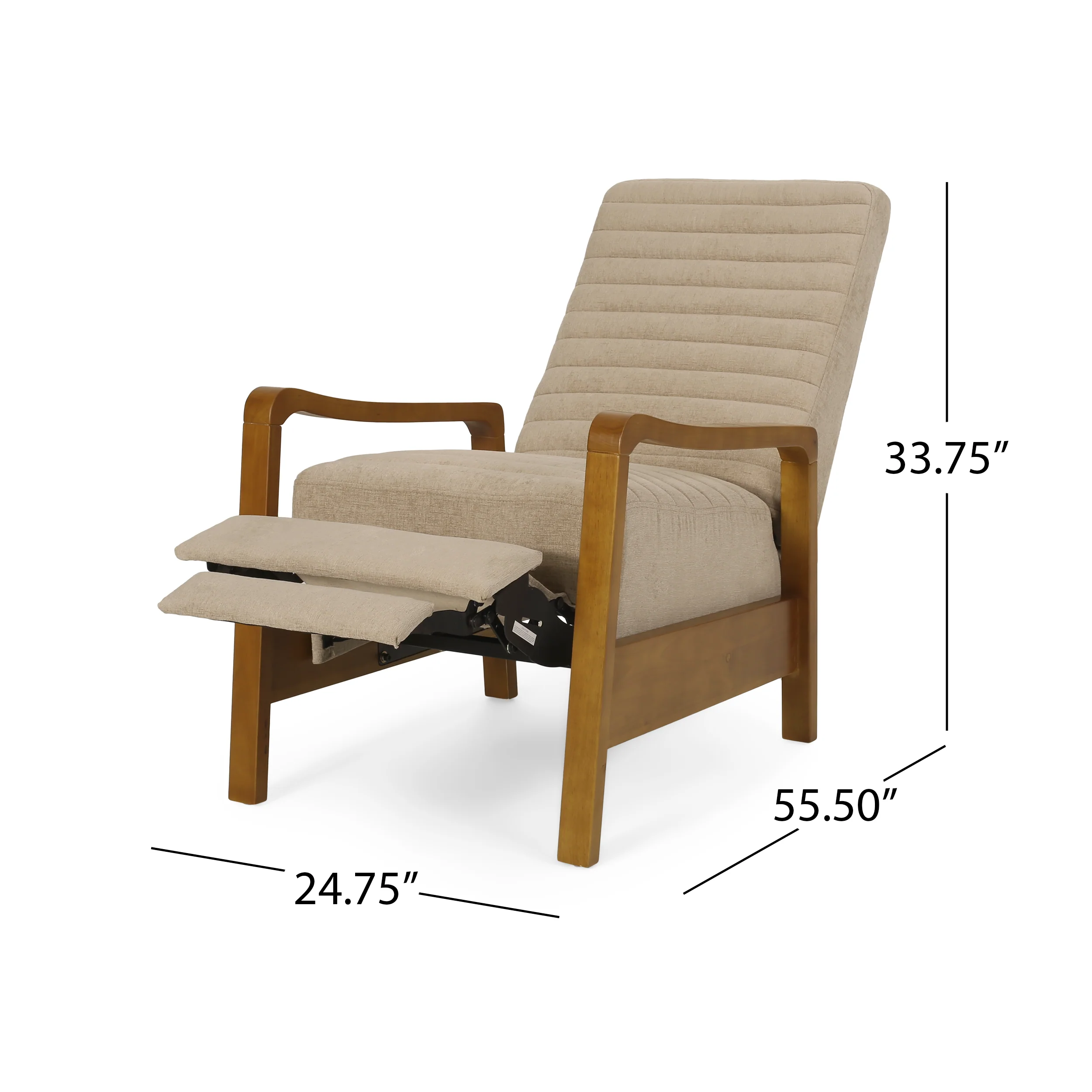 Neihart Contemporary Fabric Channel Stitch Pushback Recliner - furnishings