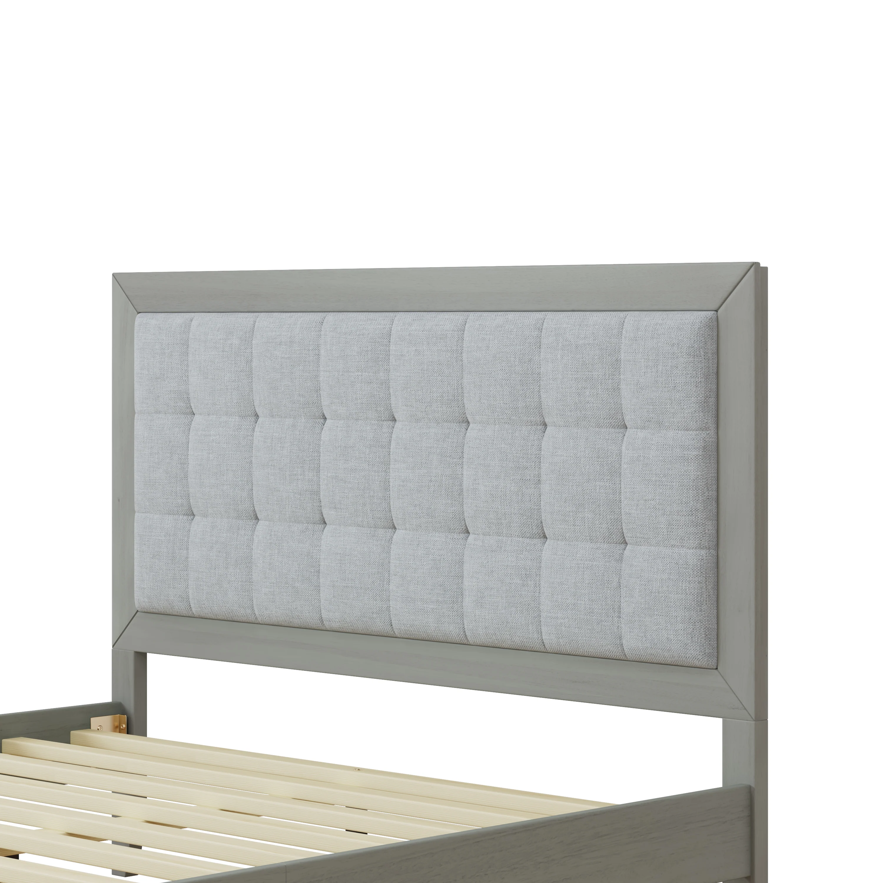 Griselda Upholstered Platform Bed with Padded Headboard - furnishings