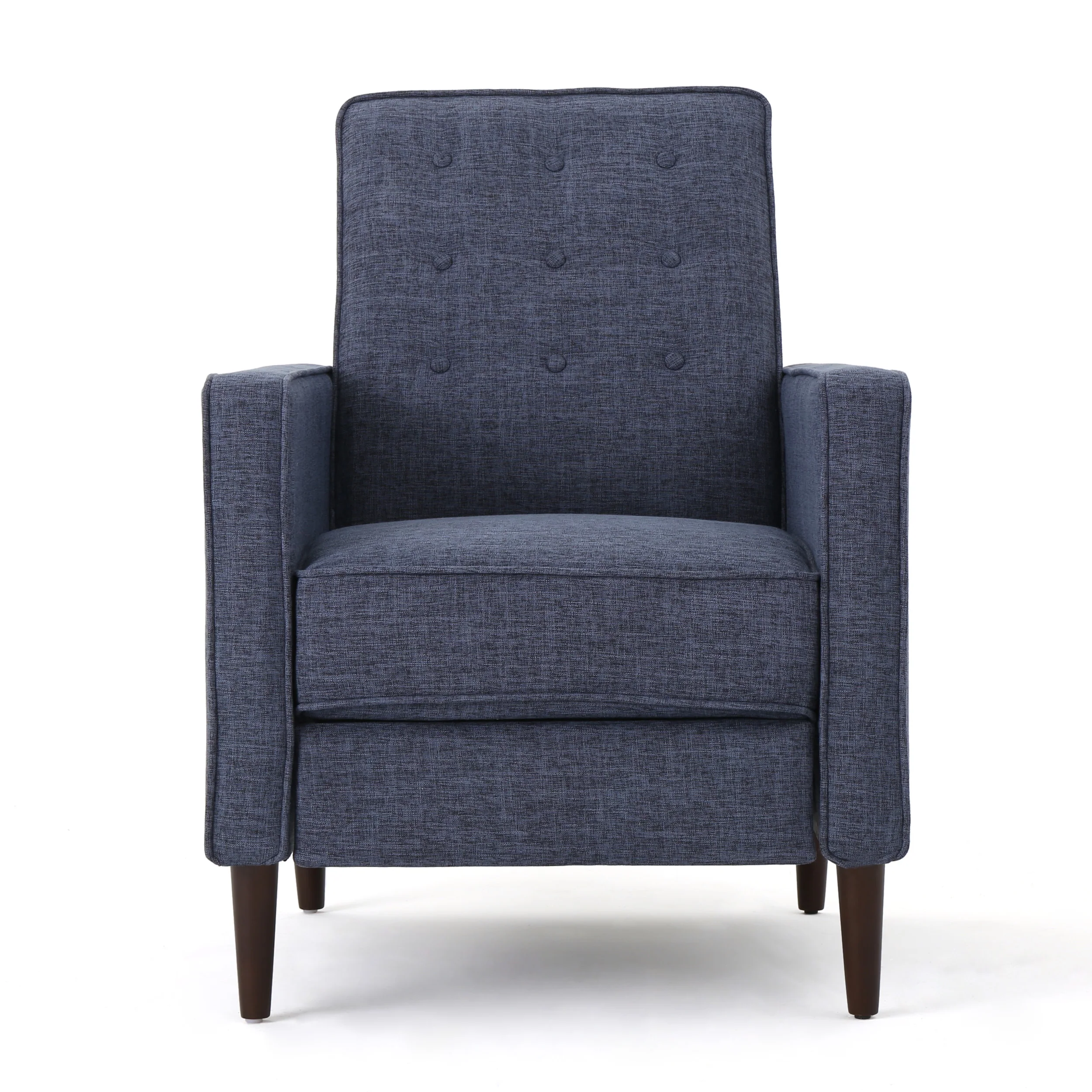 Macedonia Mid Century Modern Tufted Back Fabric Recliner - furnishings