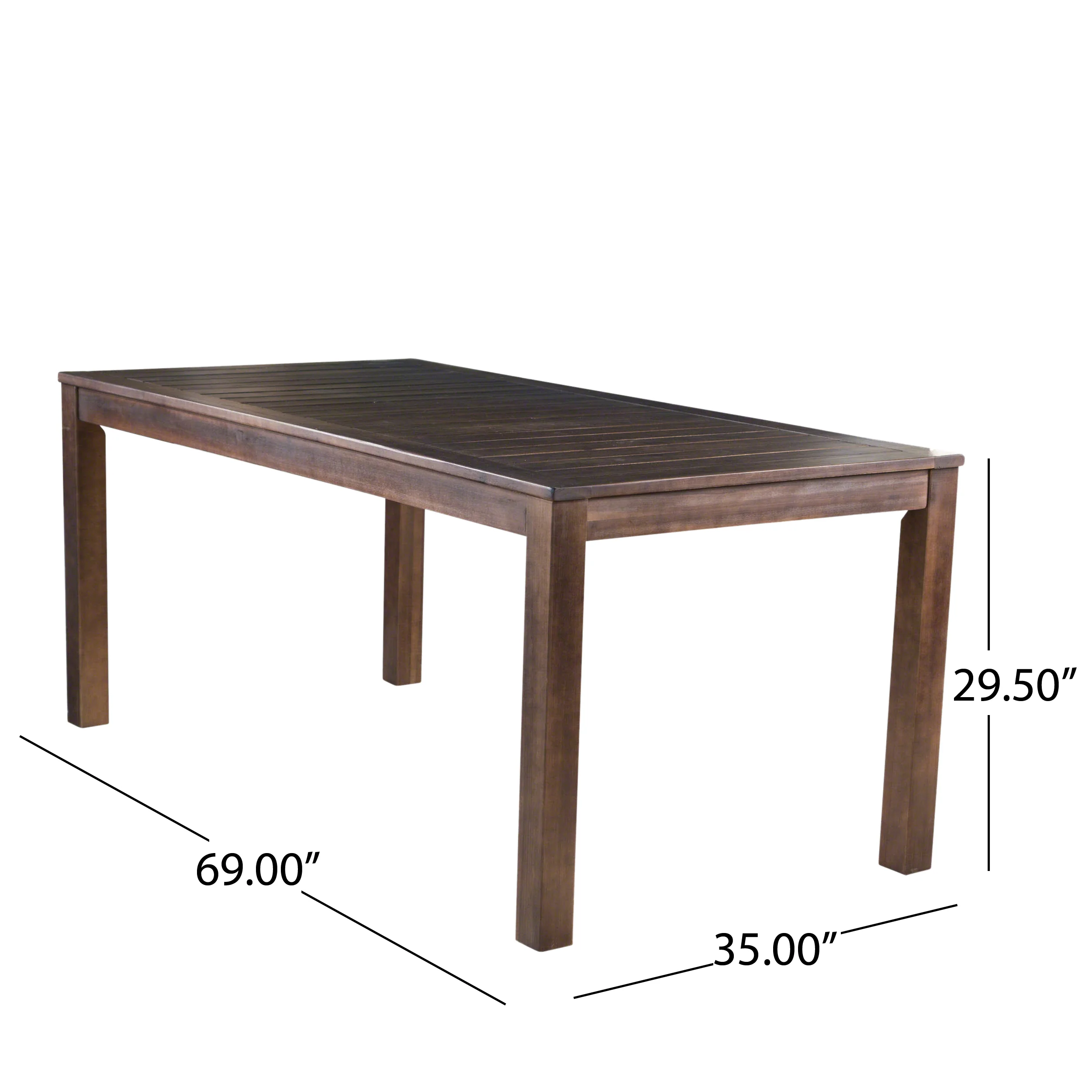 Odin Outdoor 7-Piece Acacia Wood Dining Set, Dark Brown - furnishings