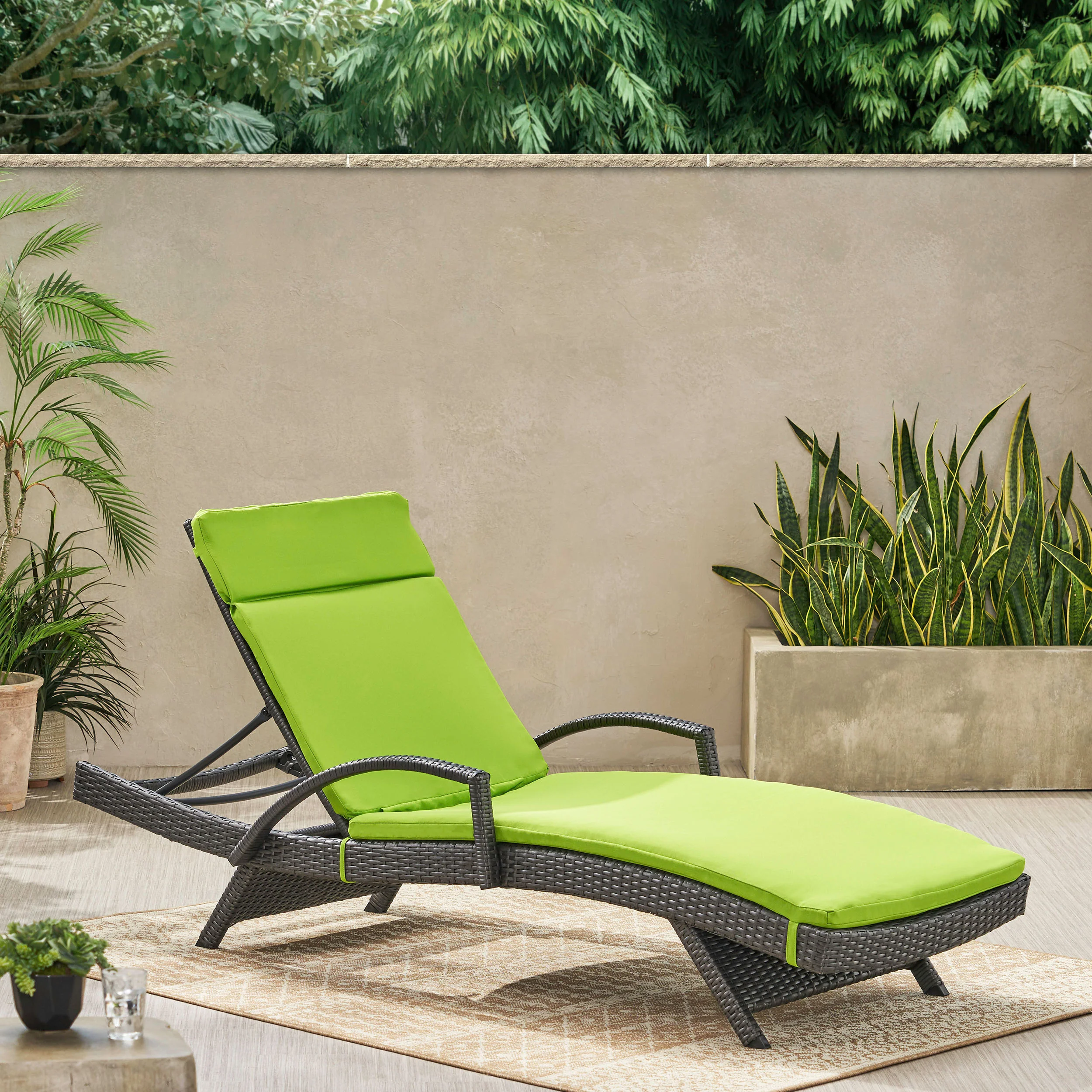 Soleil Outdoor Water Resistant Chaise Lounge Cushion - furnishings