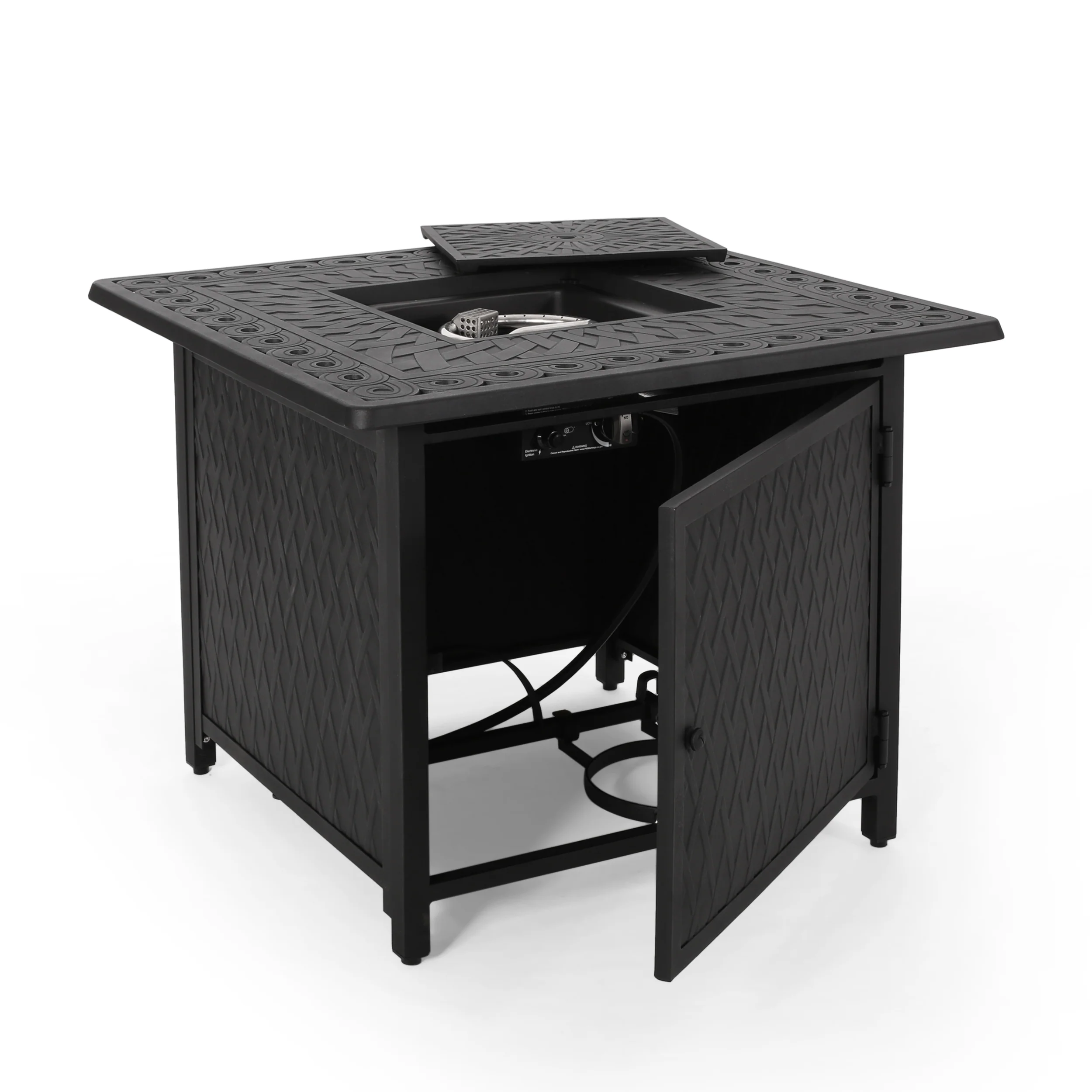 Weston Square Aluminum Propane Fire Pit - furnishings