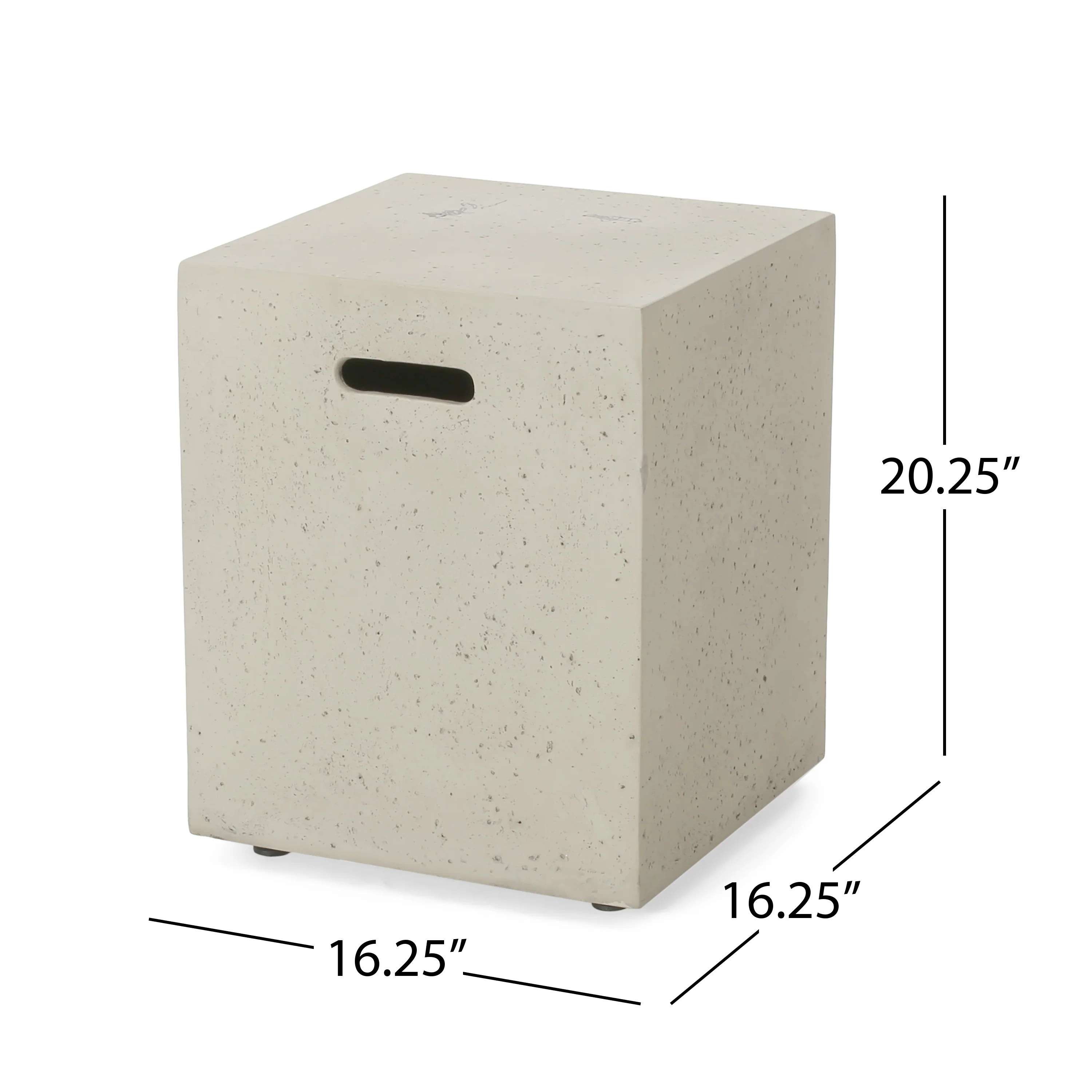 Hearth Outdoor Lightweight Concrete Tank Holder Side Table - furnishings