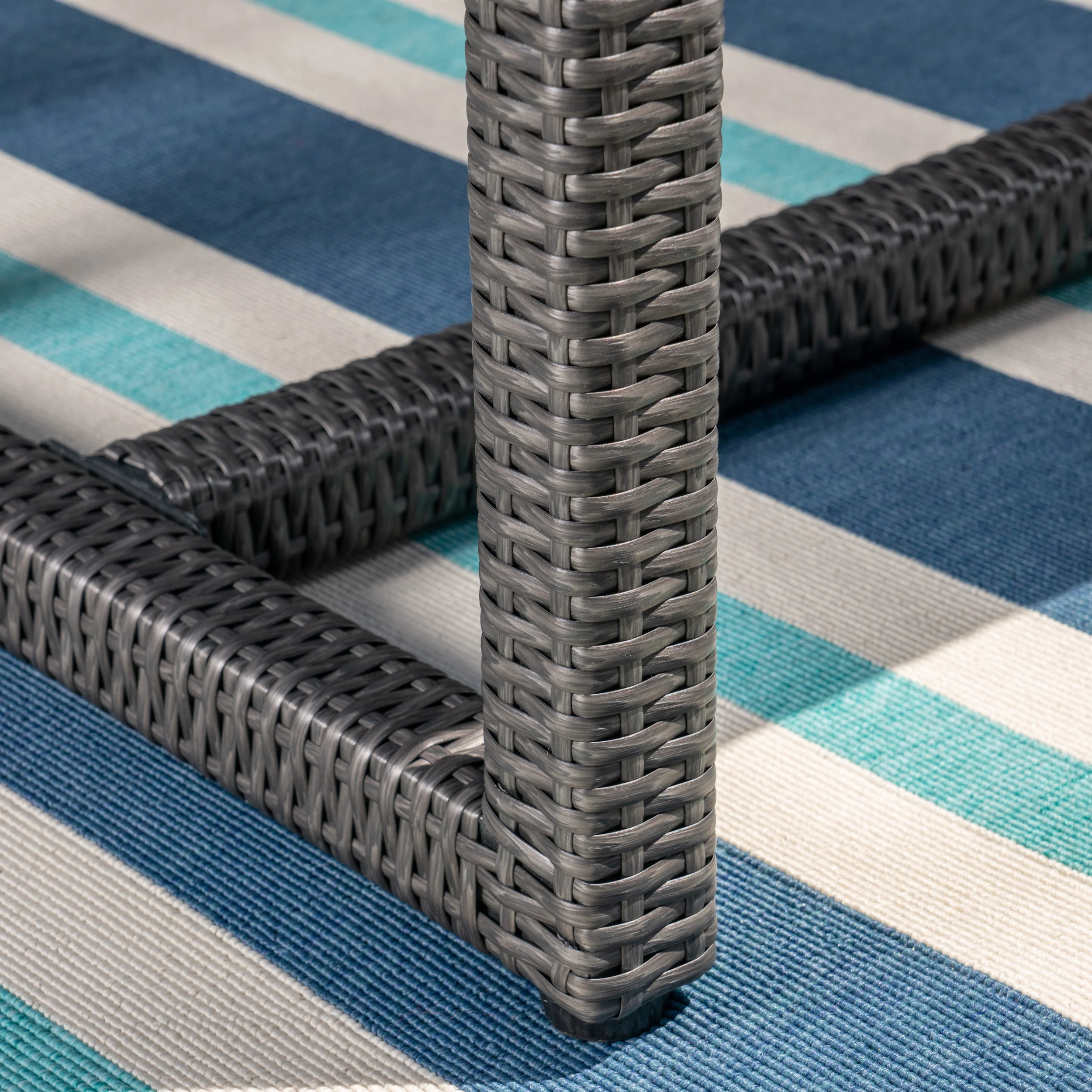 Olivia Outdoor 7 Piece Wicker Dining Set, Grey - furnishings