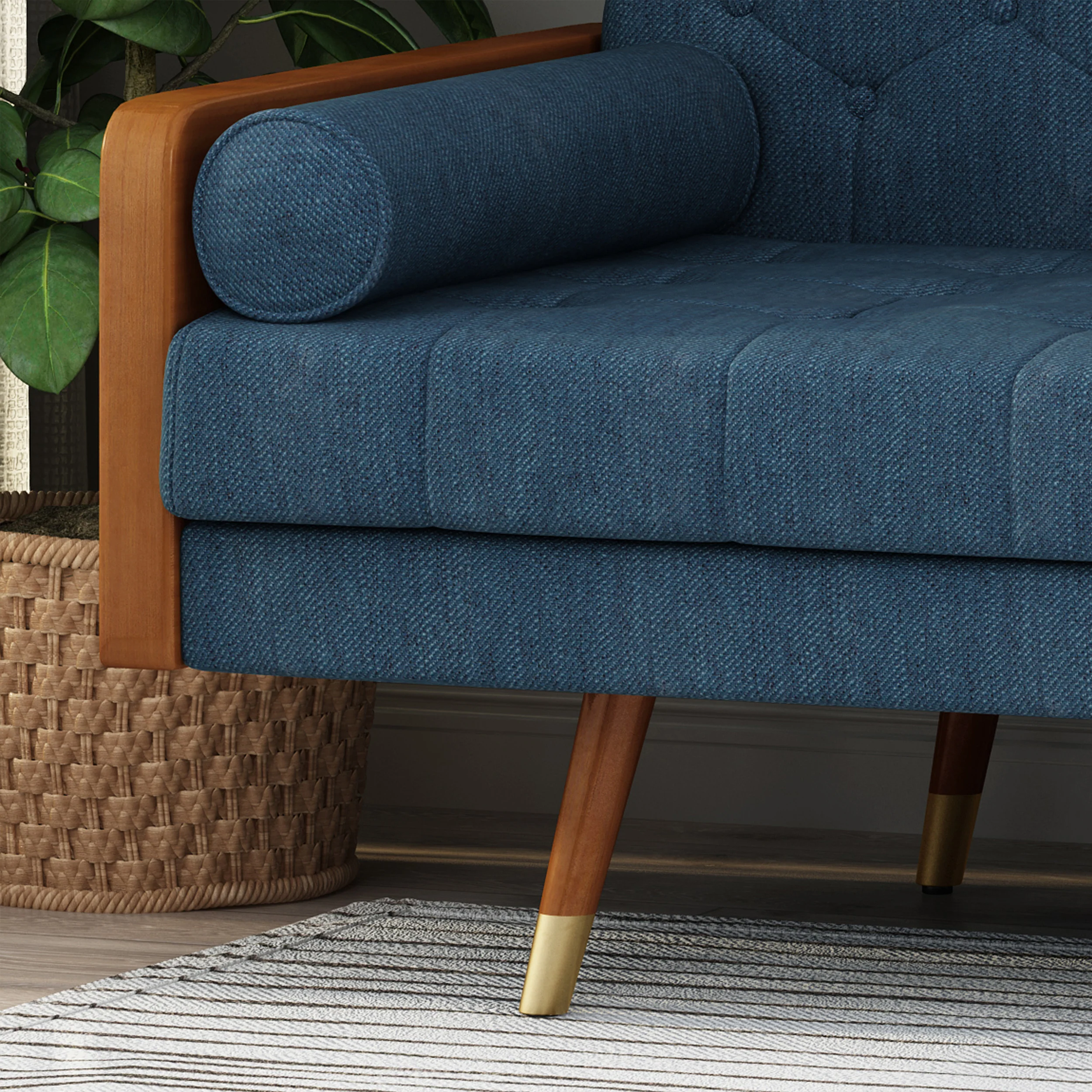 Aidan Mid Century Modern Tufted Fabric Sofa - furnishings