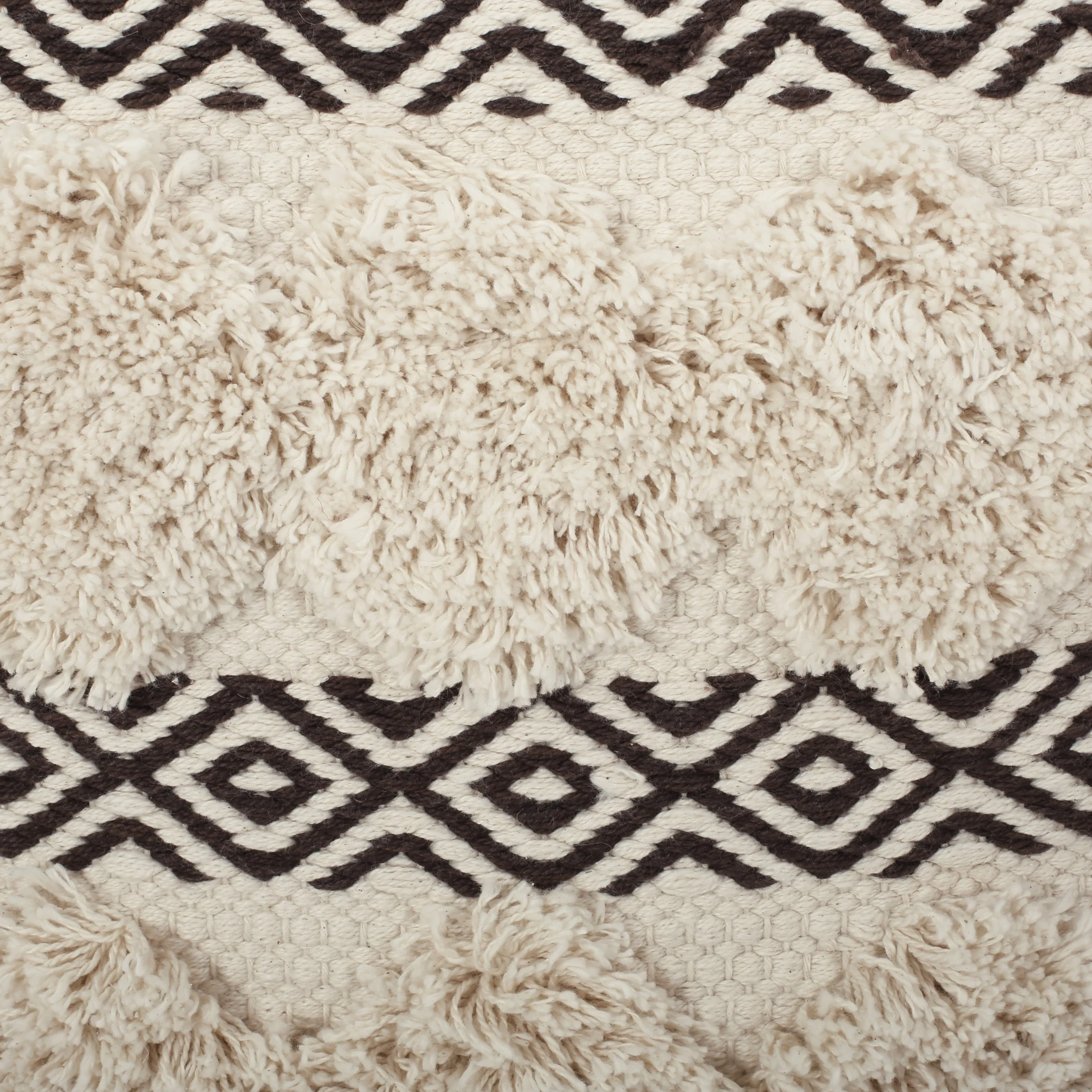 Klyn Hand Woven Fabric Cube Pouf - furnishings