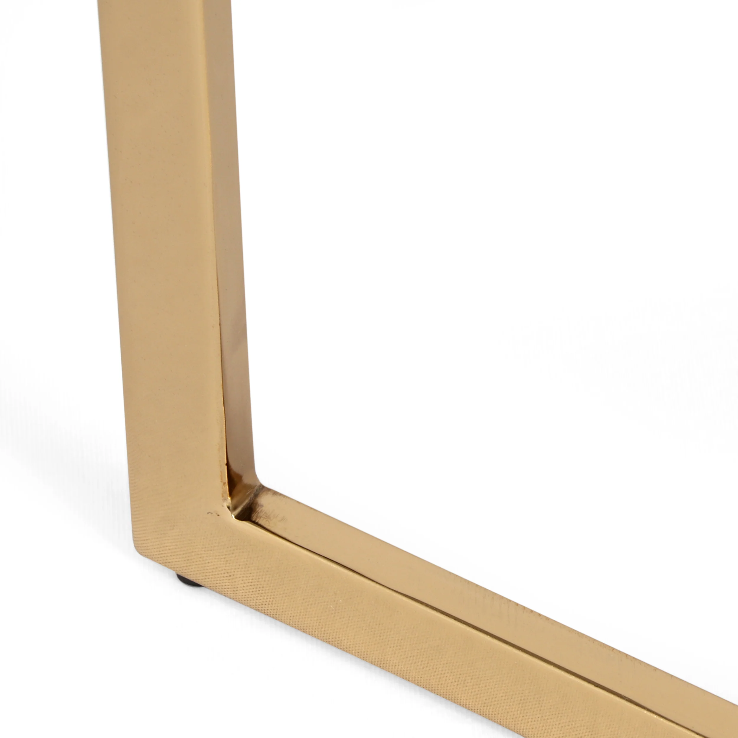 Corral Modern Glam Handcrafted Glass Top C-Shaped Side Table, Black and Brass - furnishings