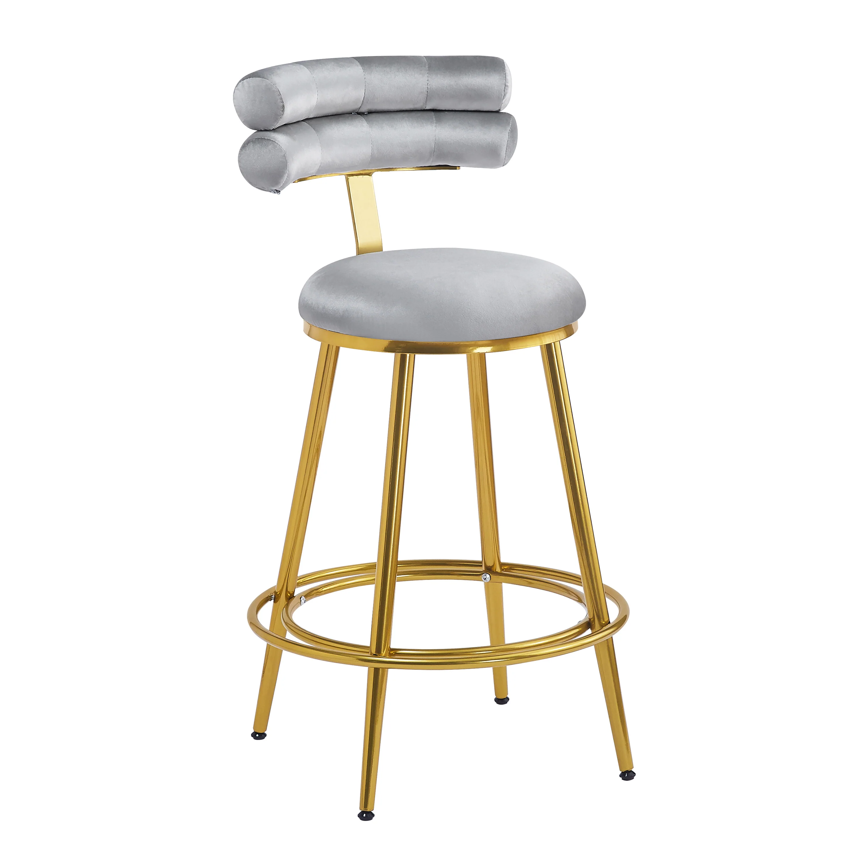 Jaspere Velvet Upholstery Counter Stools, Set of 2 - furnishings