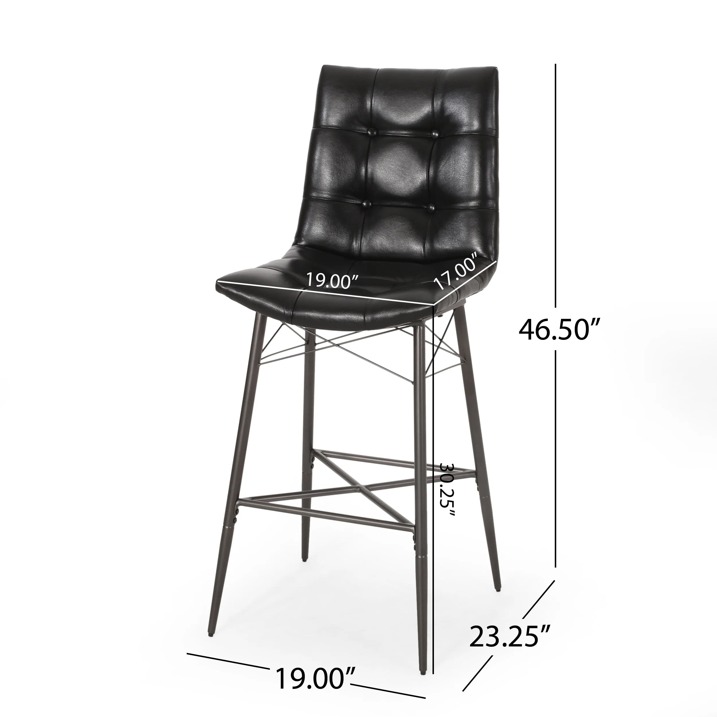 Brayer Contemporary Tufted Barstools, Set of 2 - furnishings