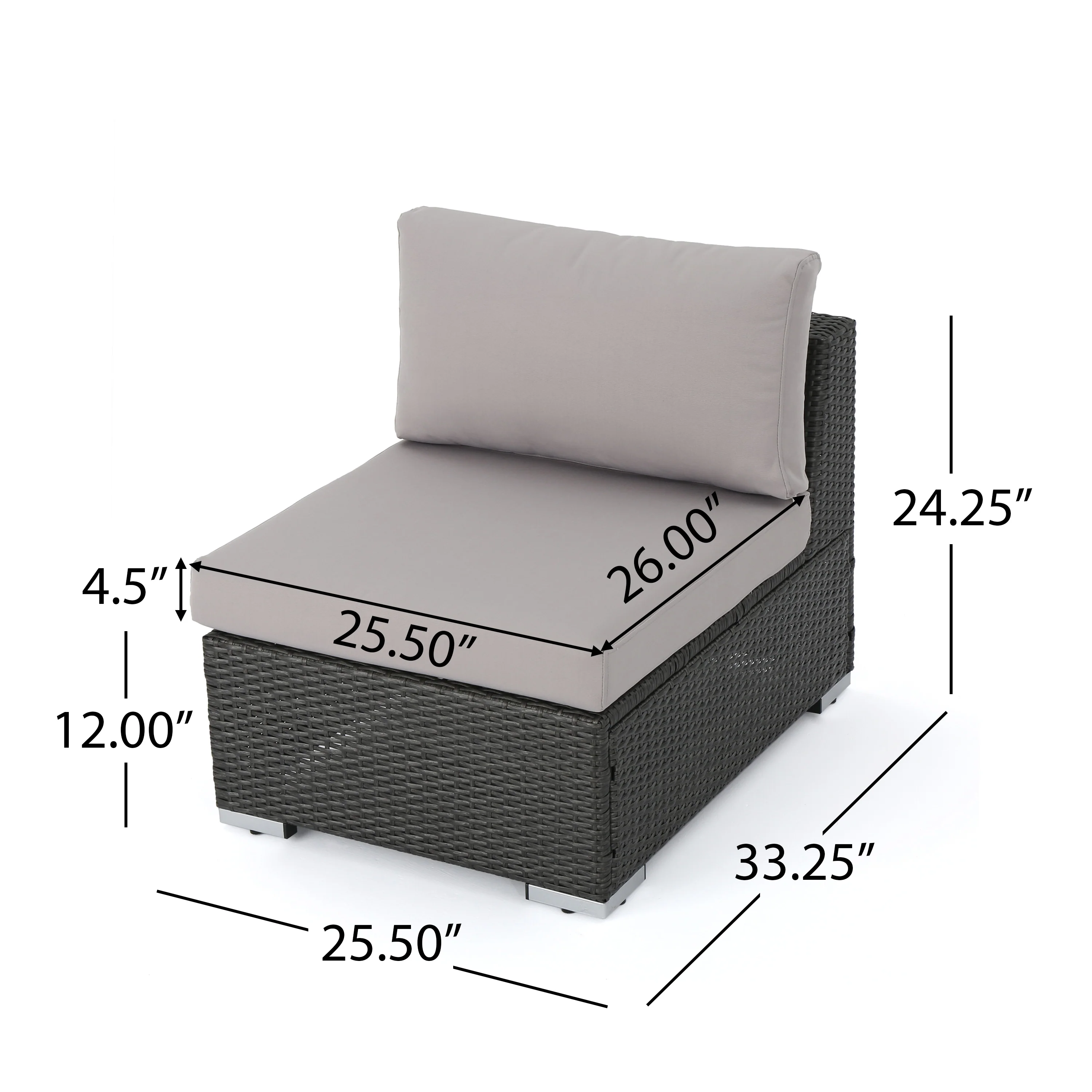 Santa Rosa Outdoor 7 Seat Dining Sofa and Ottoman Set with Aluminum Frame - furnishings