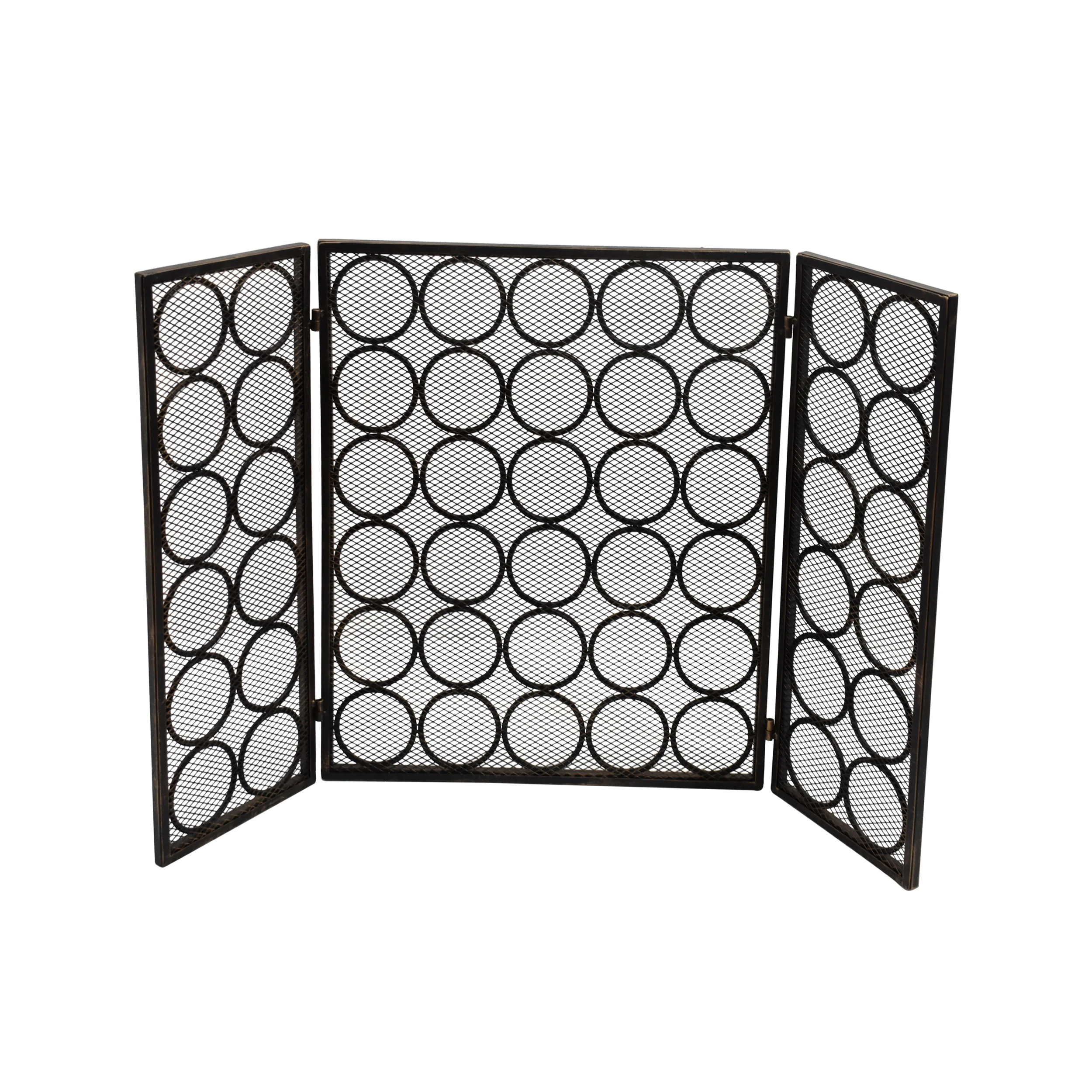 Koda Modern Three Panel Iron Firescreen - furnishings