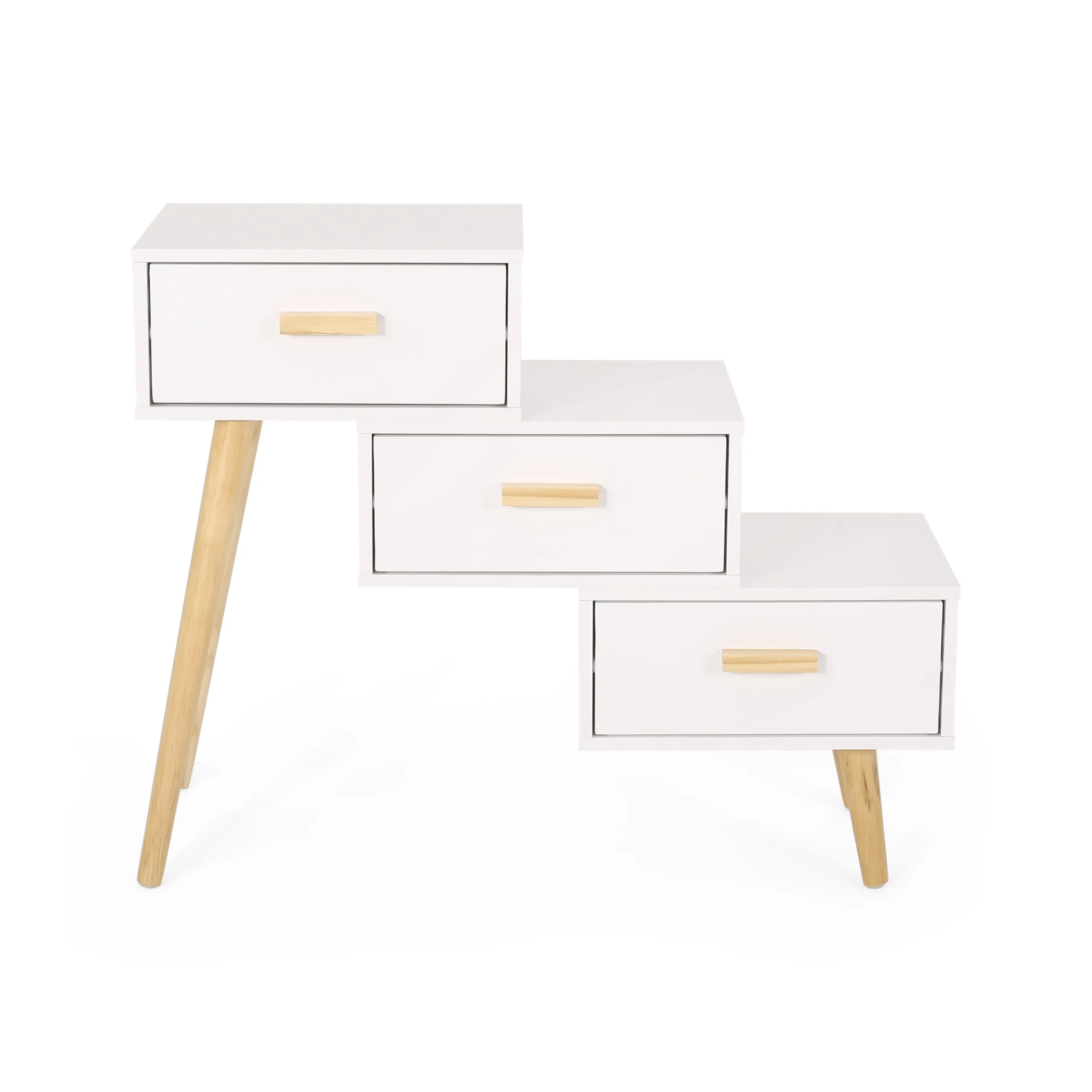 Tula Mid-Century Modern 3 Drawer Tiered Cabinet - furnishings