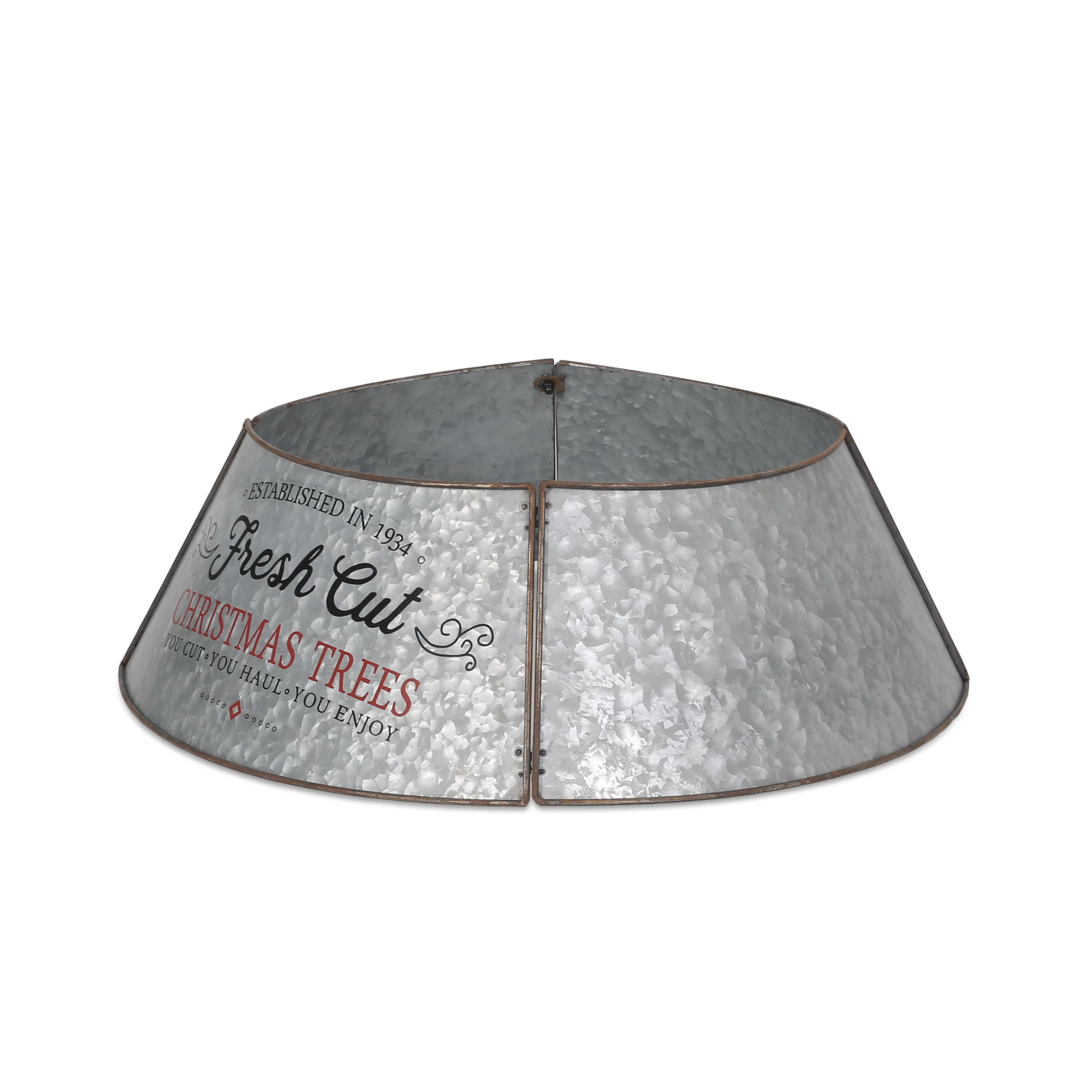 Farrarville Metal Christmas Tree Collar, Antique Silver - furnishings