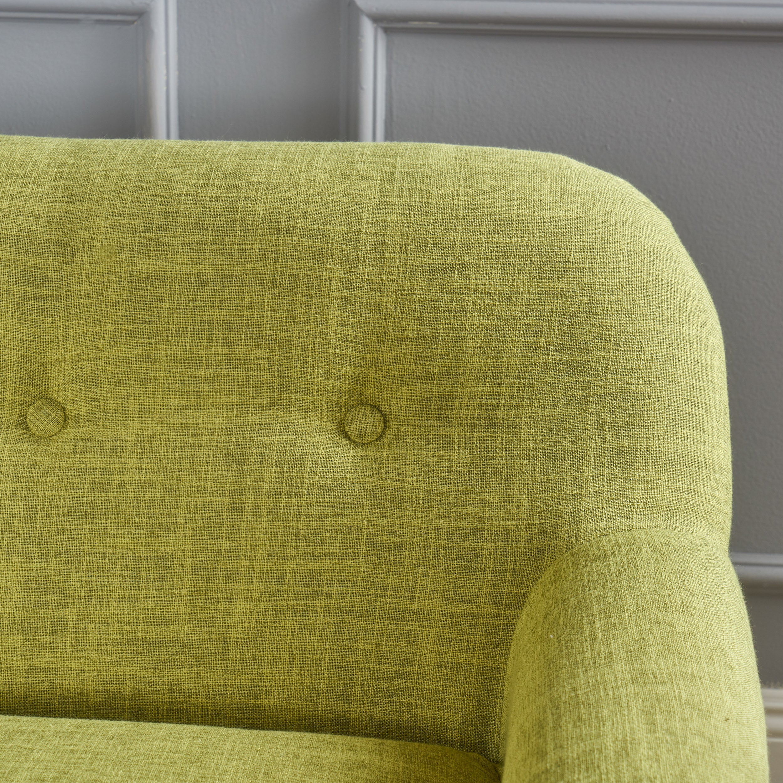 Mia Mid-Century Modern Button Tufted Fabric Upholstered Loveseat w/ Tapered Legs - furnishings