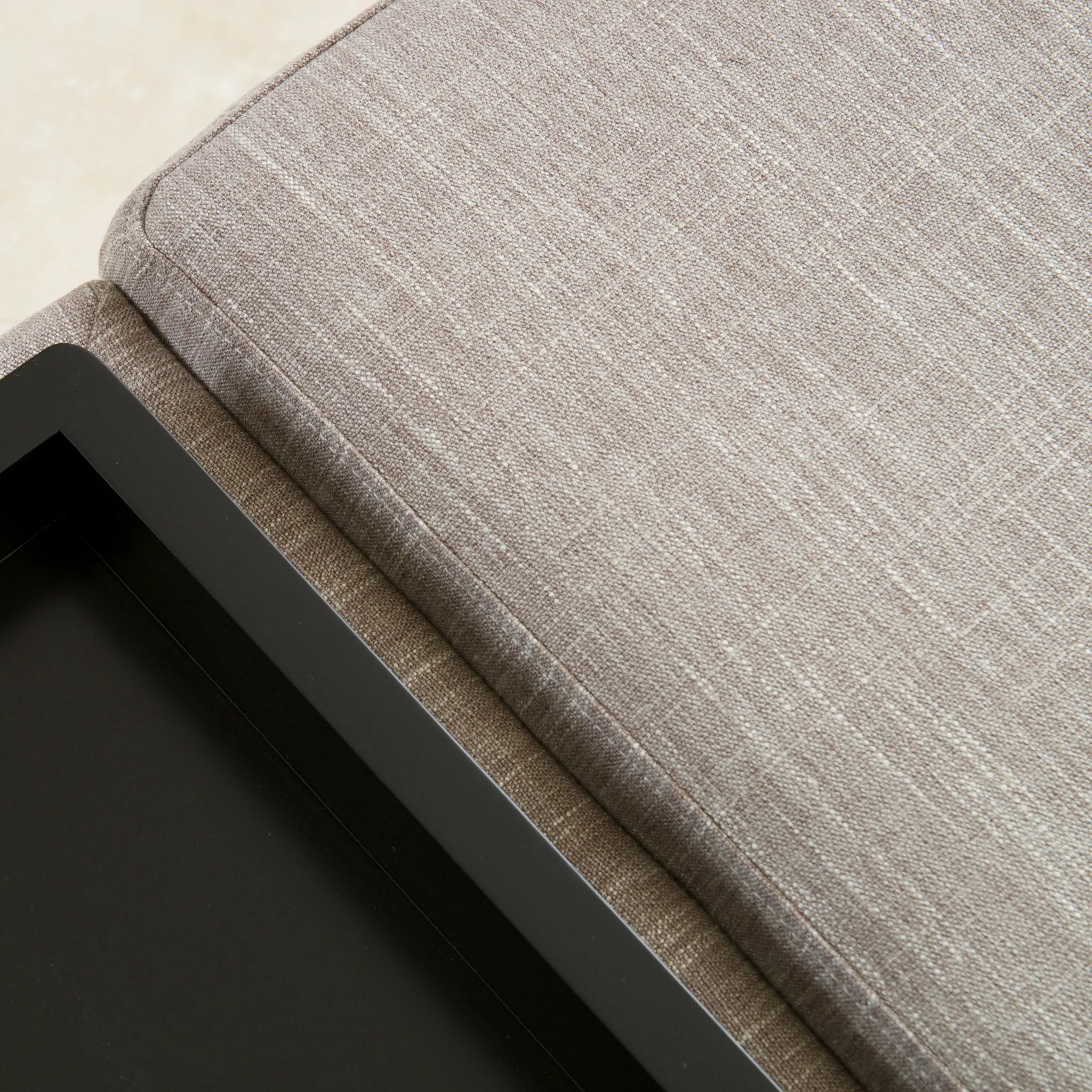 Fullerton Chamois Fabric Storage Ottoman - furnishings