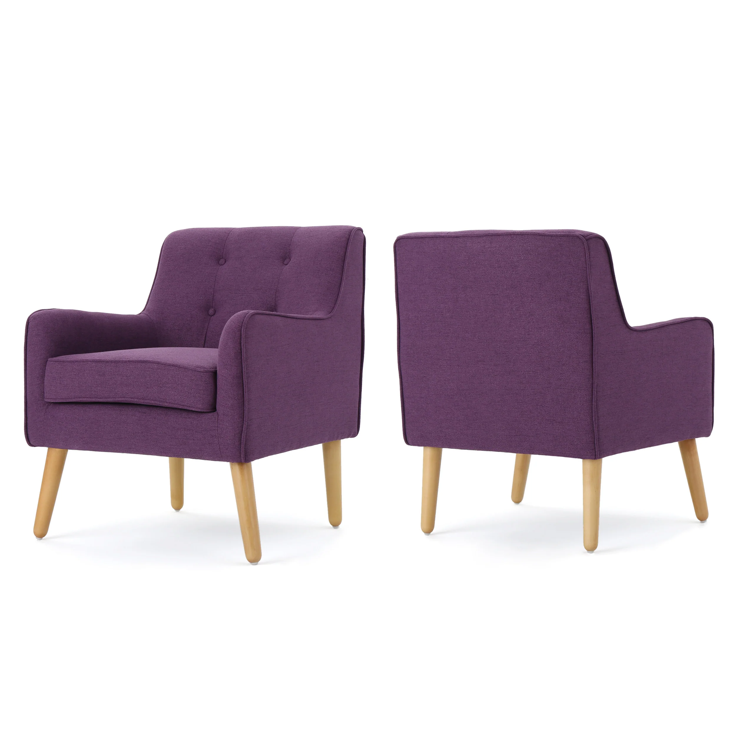 Fontinella Mid Century Tufted Back Fabric Arm Chair - furnishings