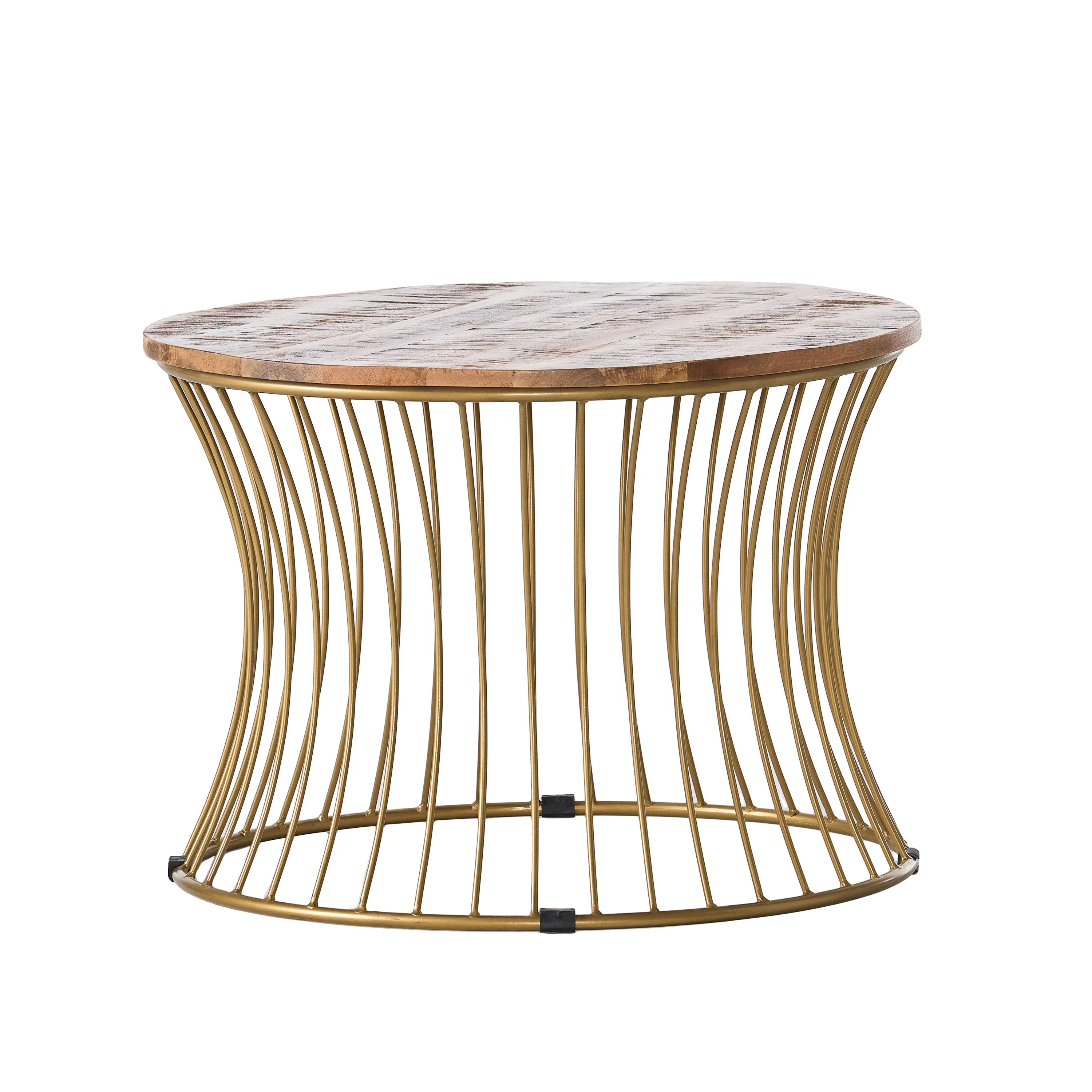 Ameliarae Handcrafted Boho Mango Wood and Iron Coffee Table - furnishings