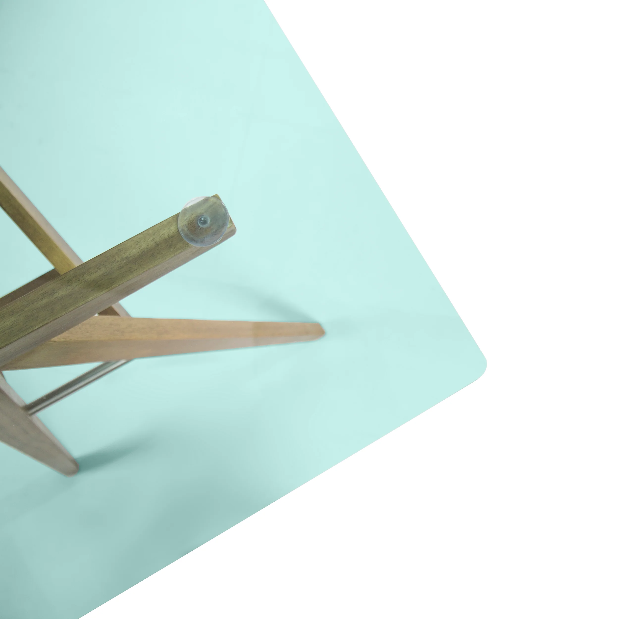 Camey Mid-Century Acacia Wood Desk with Tempered Glass Top - furnishings