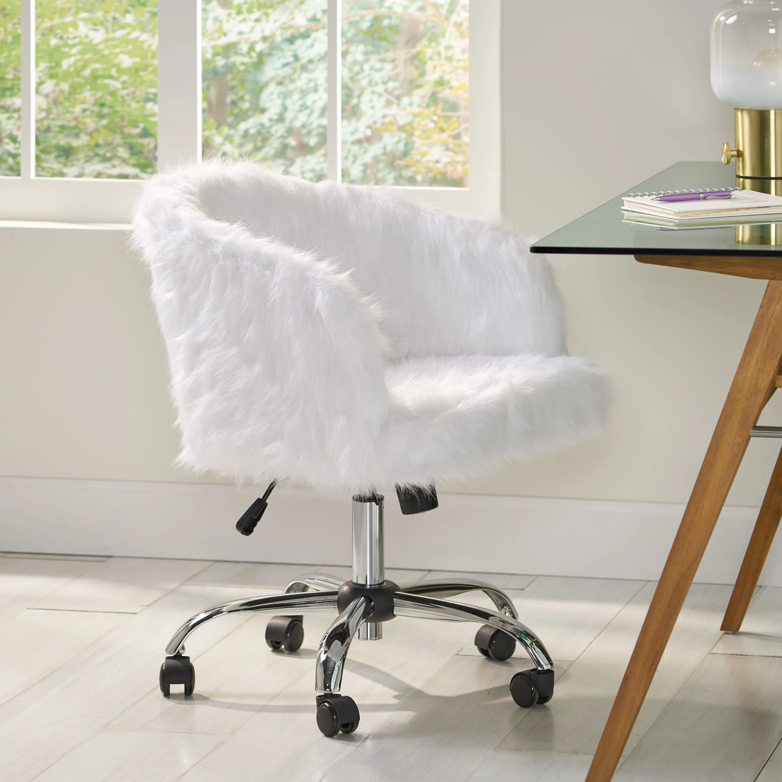 Amiaya Modern Glam Swivel Office Chair - furnishings