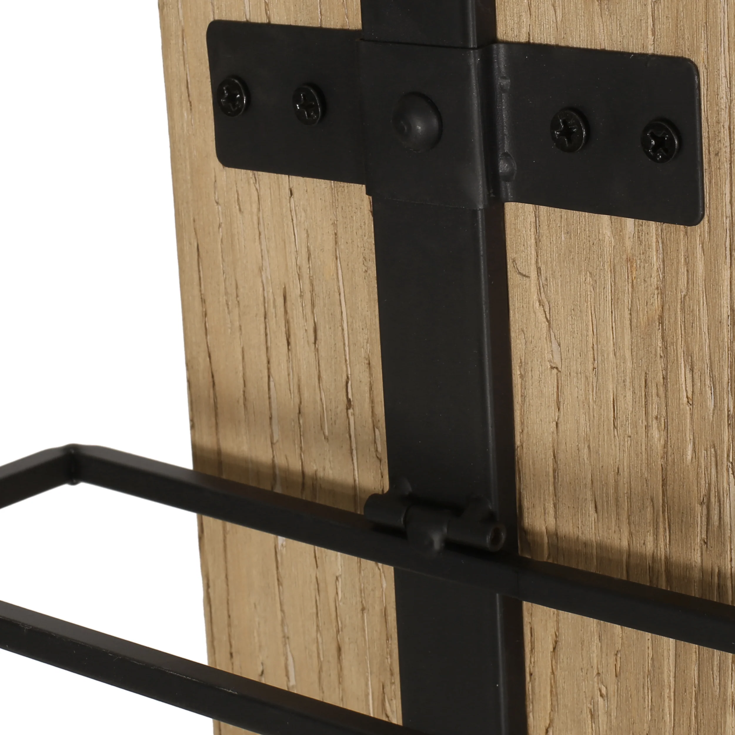 Boster Modern Industrial 8 Bottle Wall Mounted Wine Rack, Natural and Black - furnishings