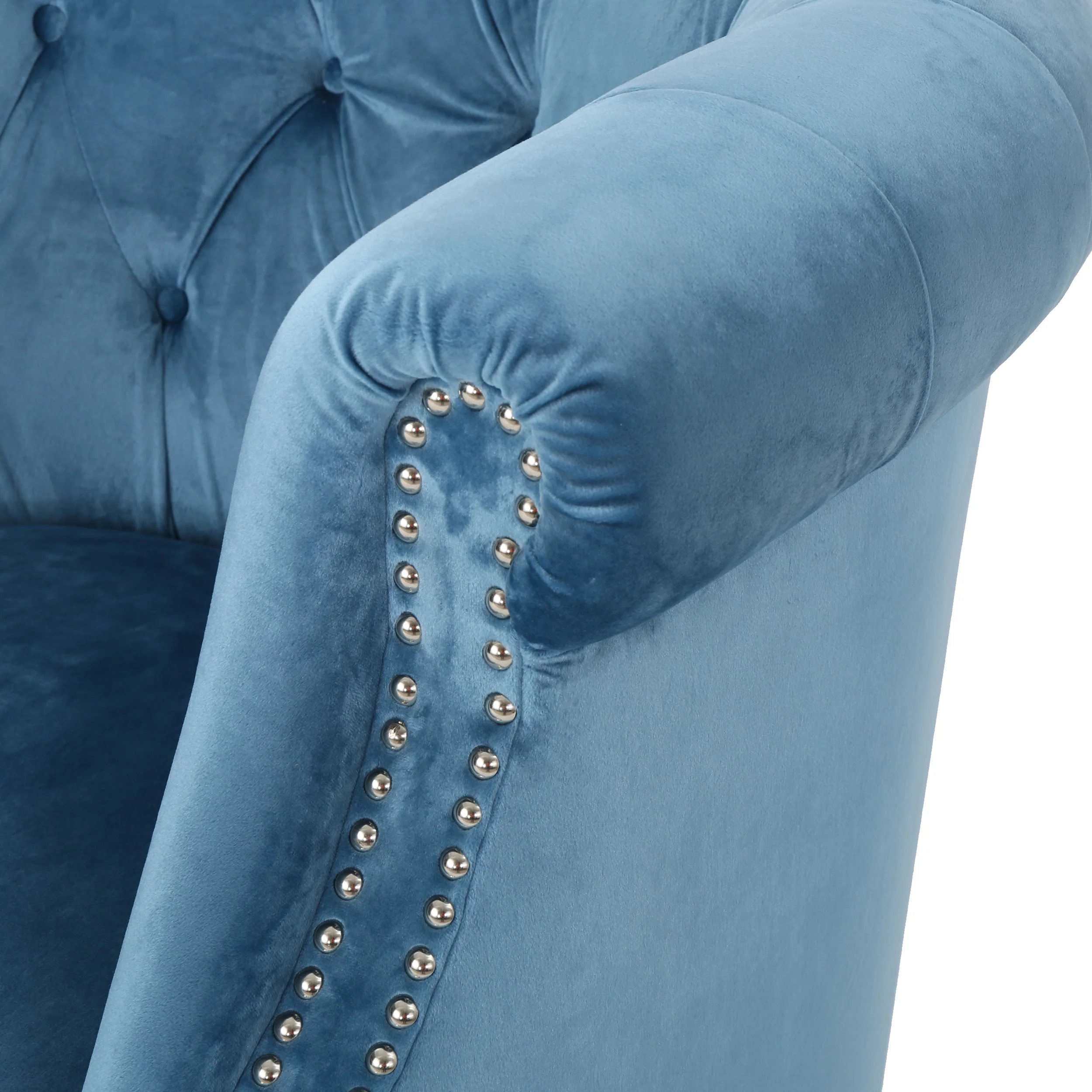 Aries Button-Tufted Velvet Rolled Back Tub Design Club Chair - furnishings