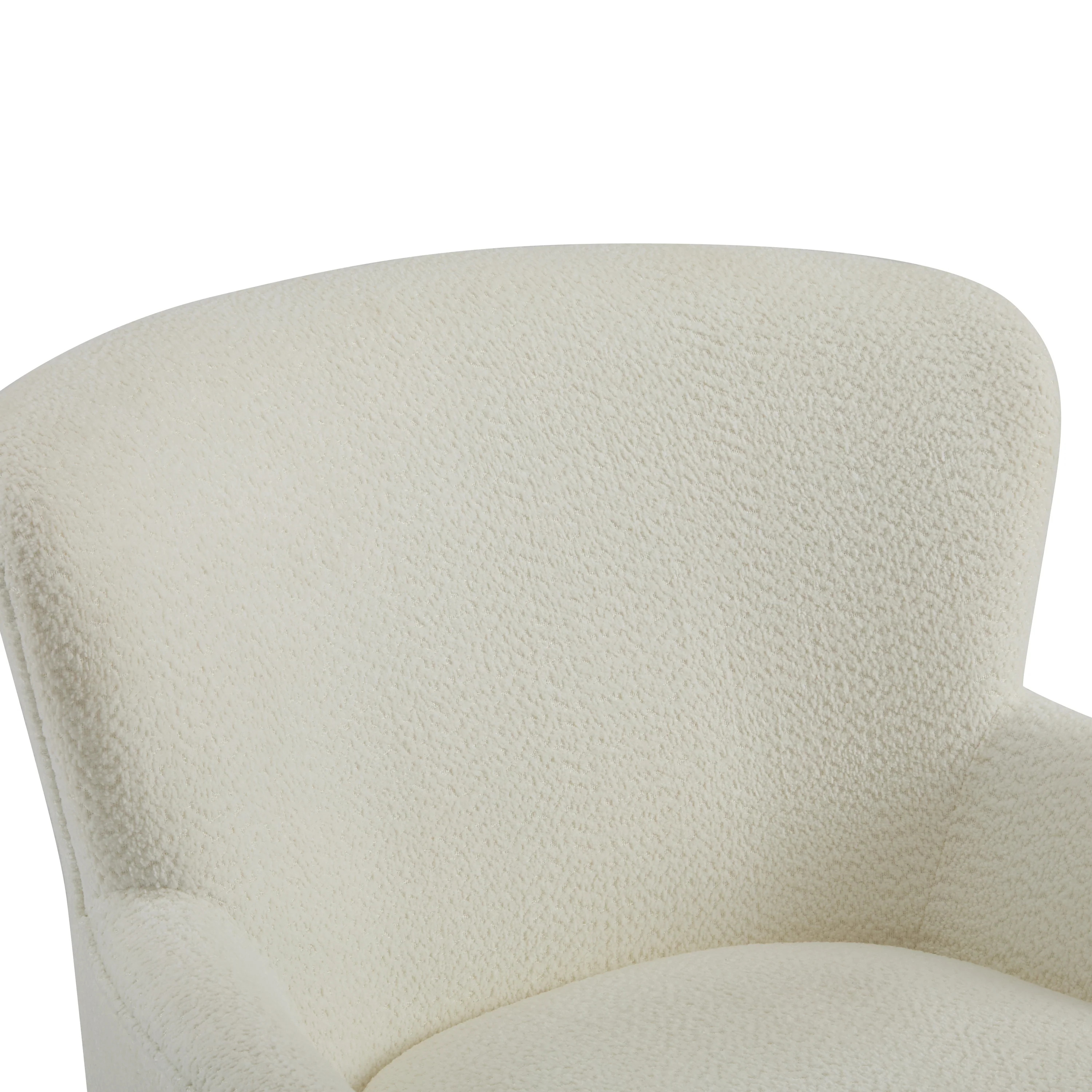 Lyrae Modern Birch Upholstered Club Chair with Ottoman, Off-White - furnishings