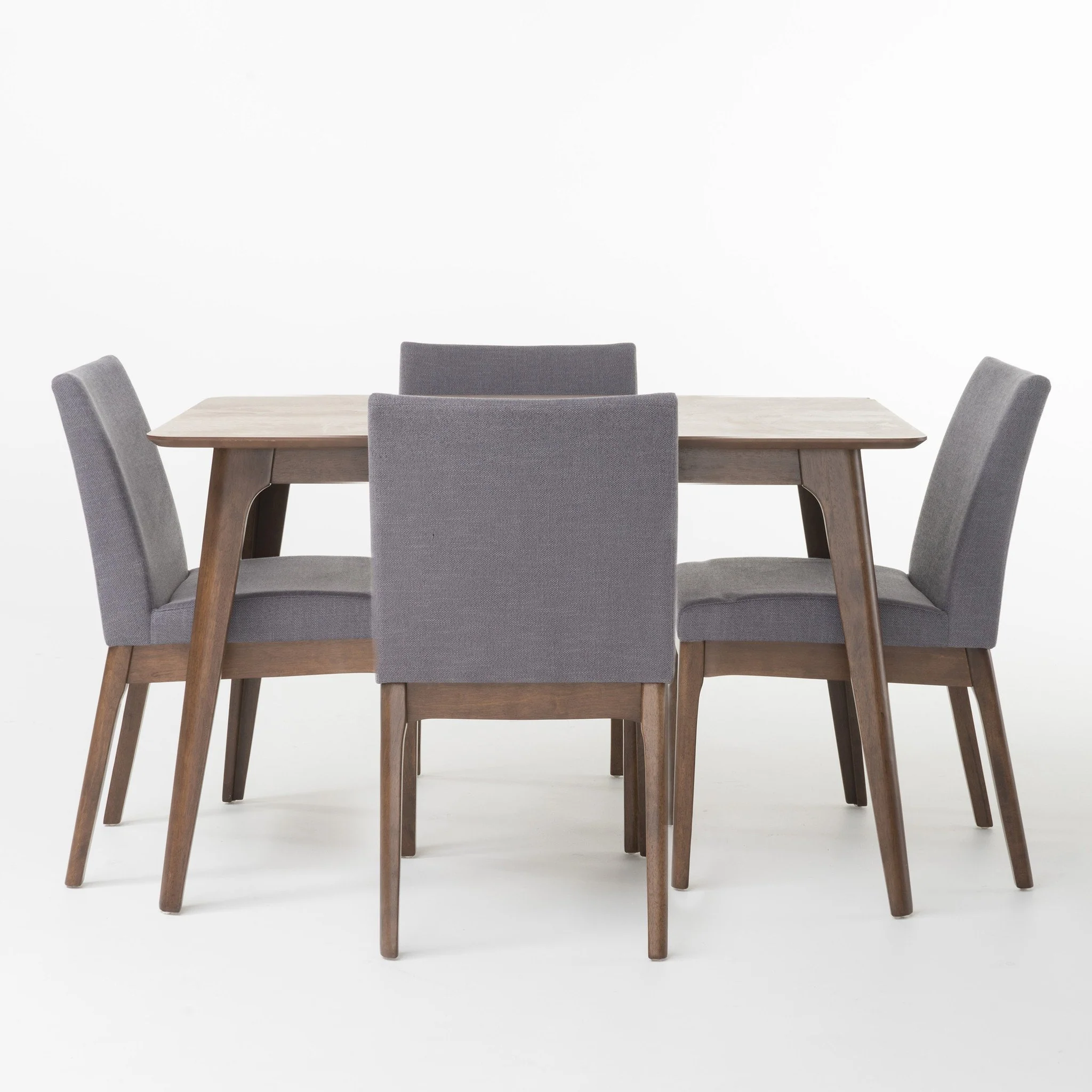Kwame Natural Walnut Finish 50-inch Rectangular 5 Piece Dining Set - furnishings