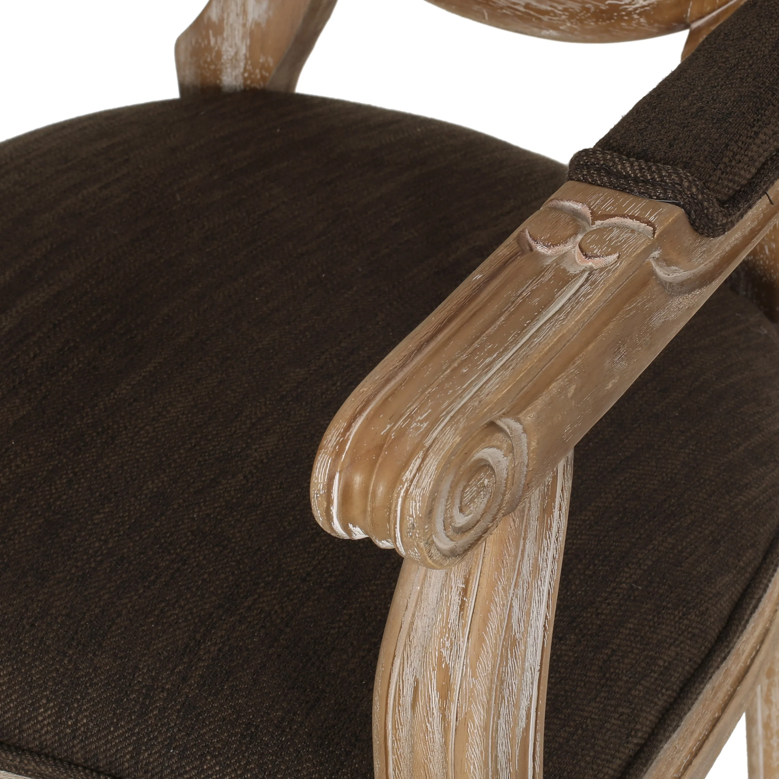 Bryan French Country Fabric Upholstered Wood 5 Piece Circular Dining Set - furnishings