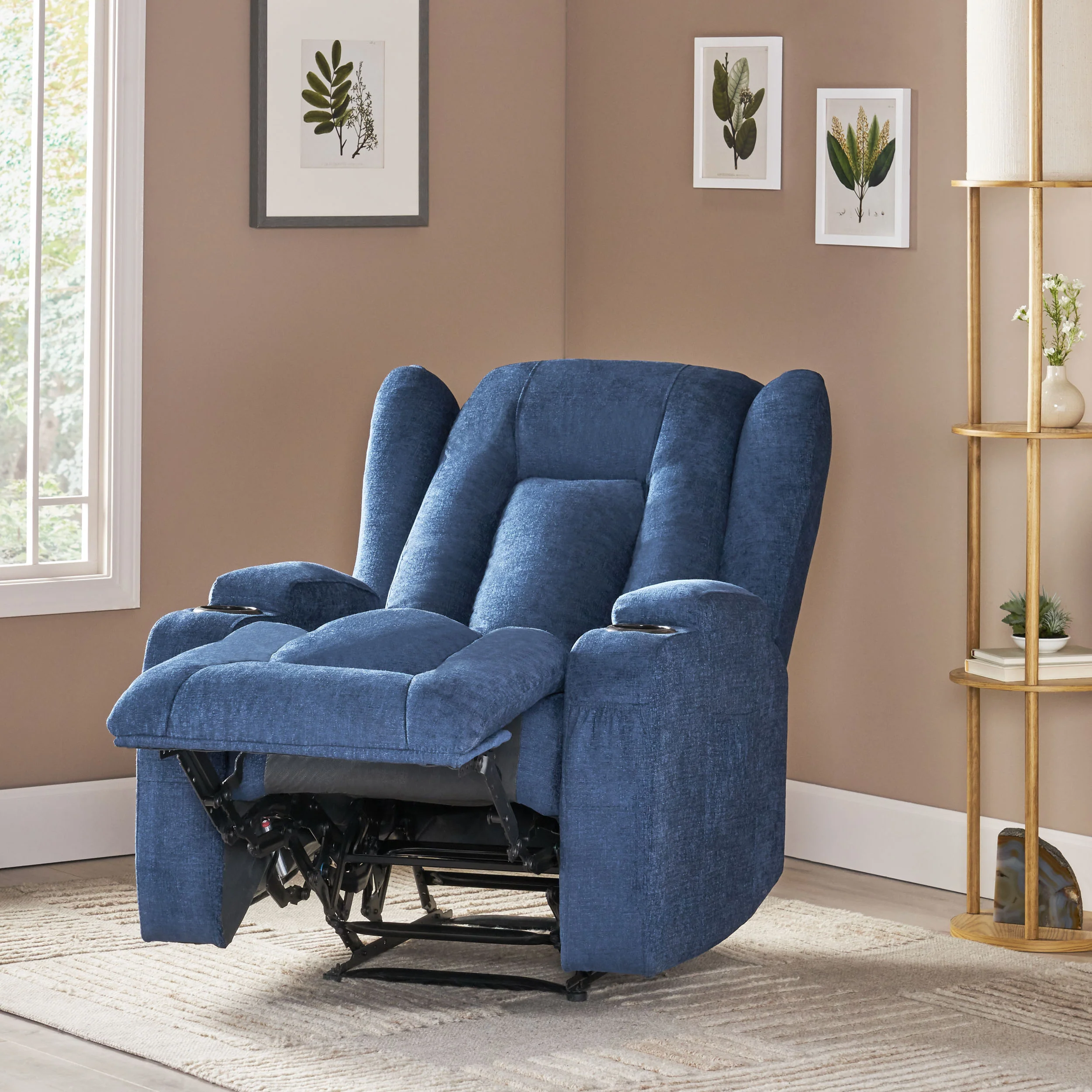 Ellerslie Contemporary Pillow Tufted Massage Recliner - furnishings