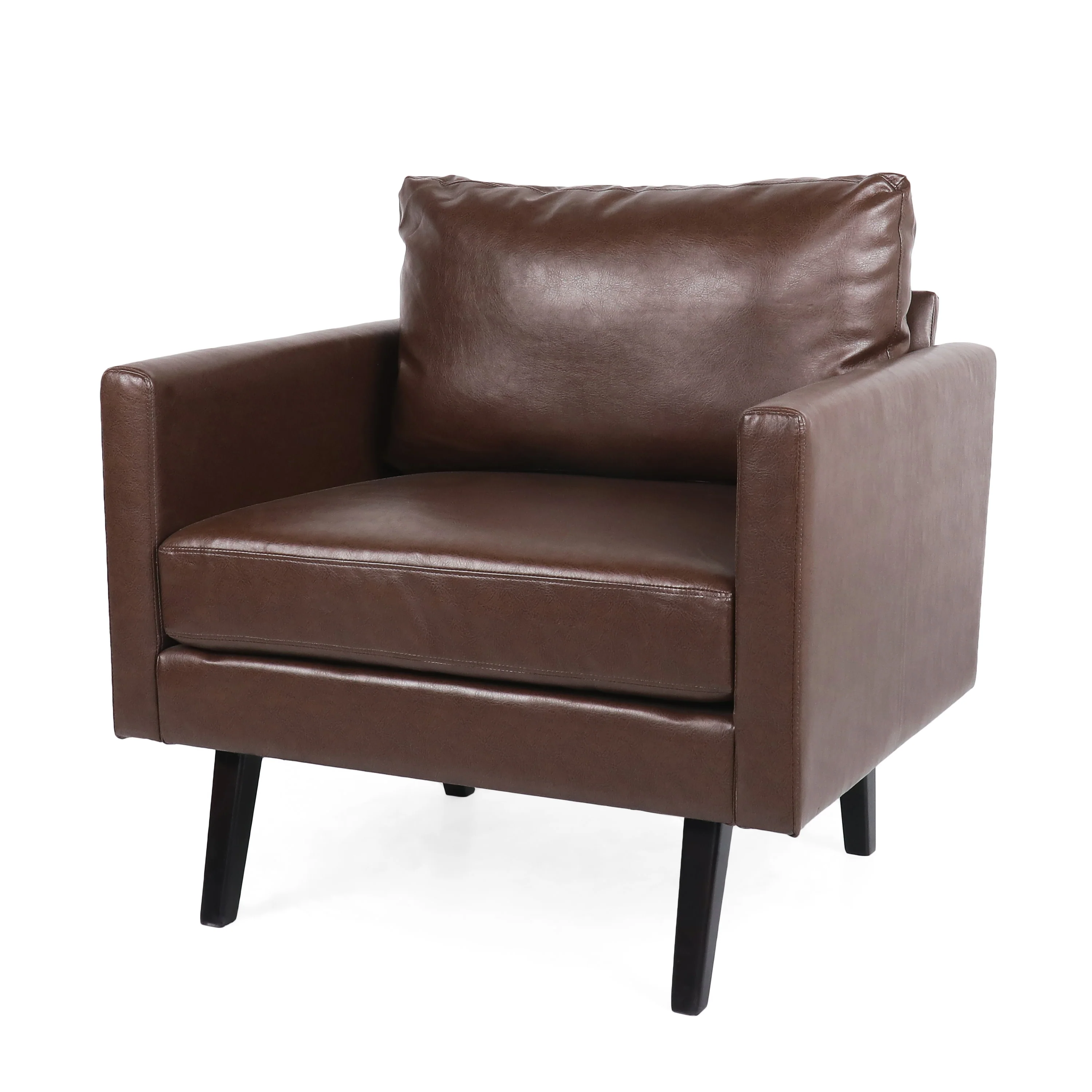 Dowd Mid Century Modern Faux Leather Club Chair - furnishings